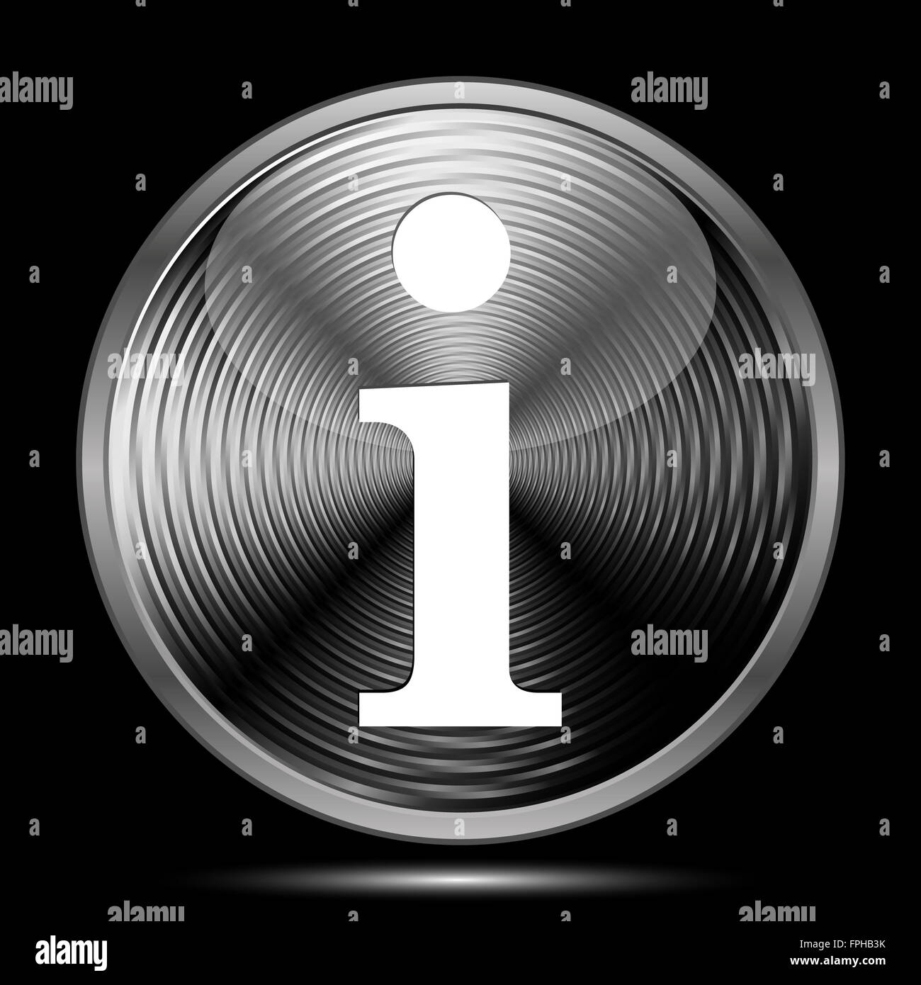 Info icon. Internet button on black background Stock Photo - Alamy