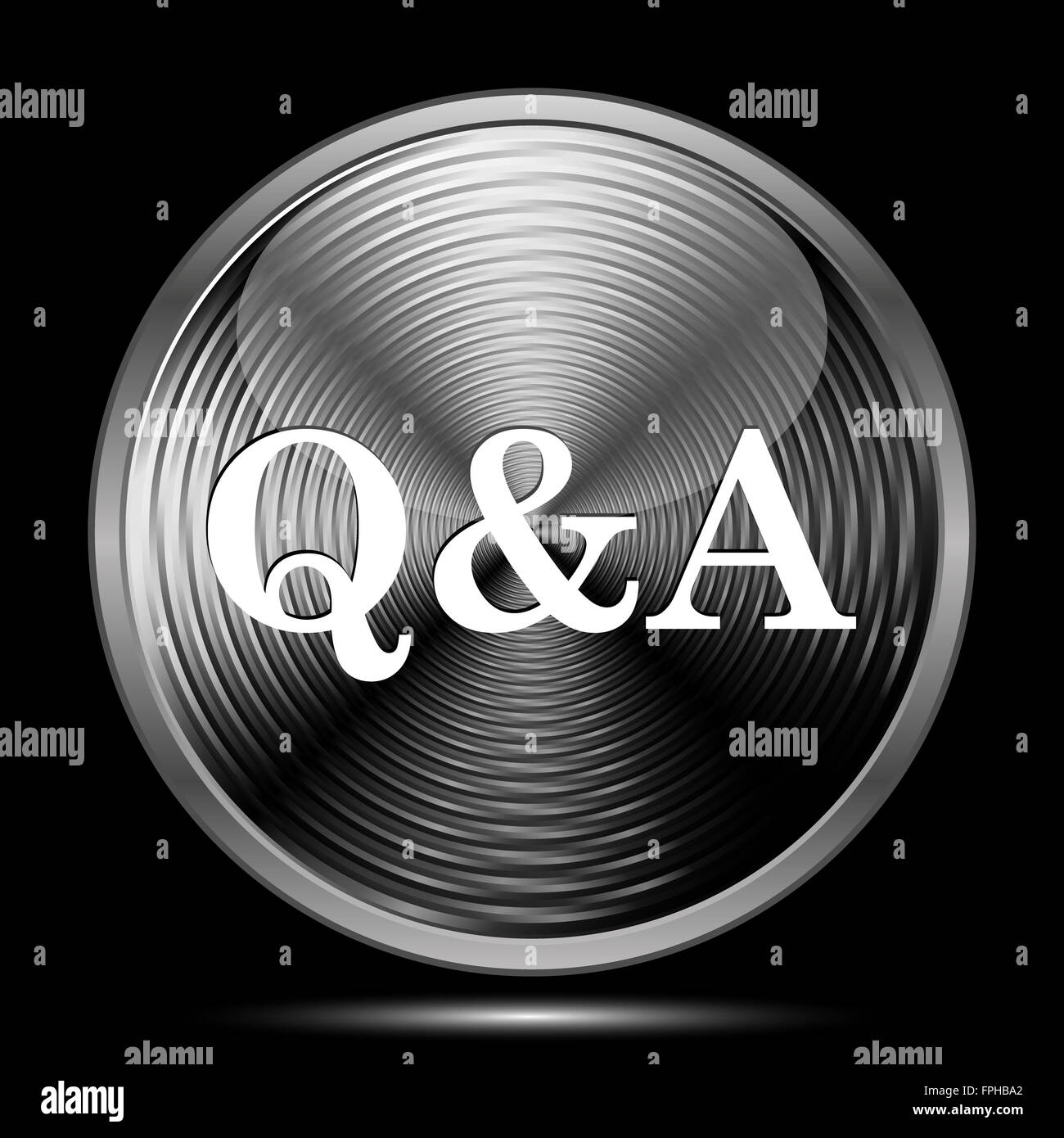 Q&A icon. Internet button on black background Stock Photo - Alamy
