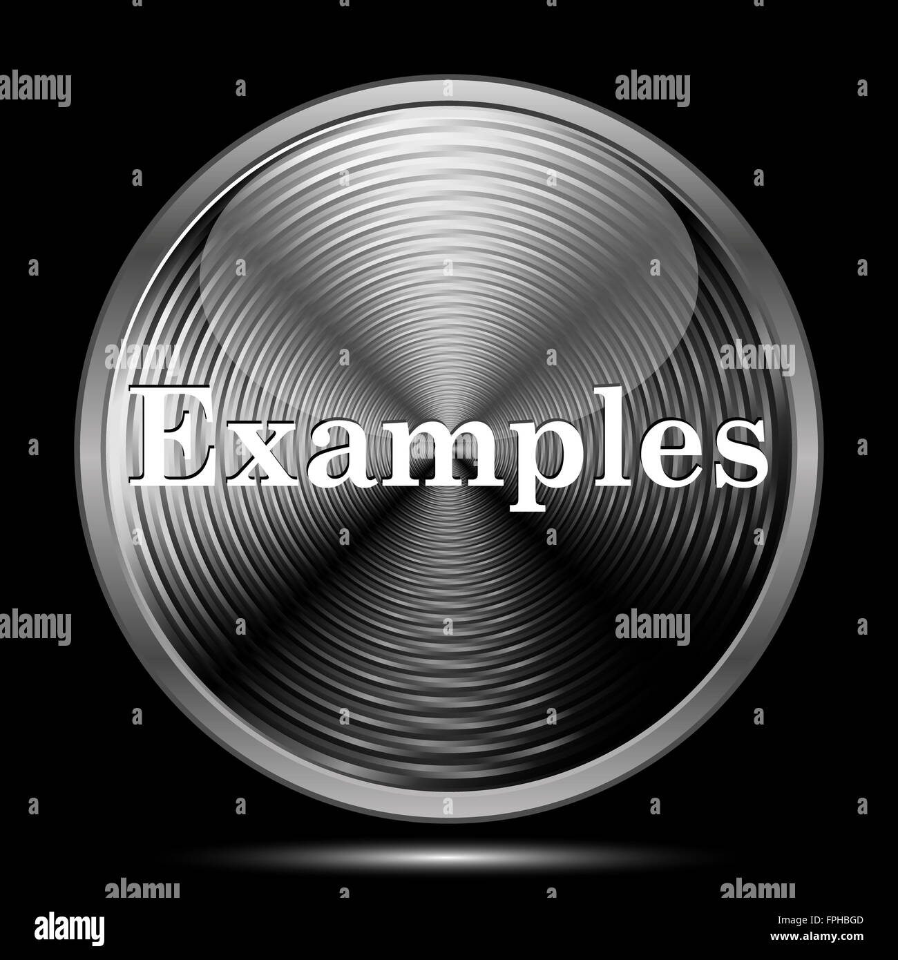 Examples icon. Internet button on black background Stock Photo - Alamy