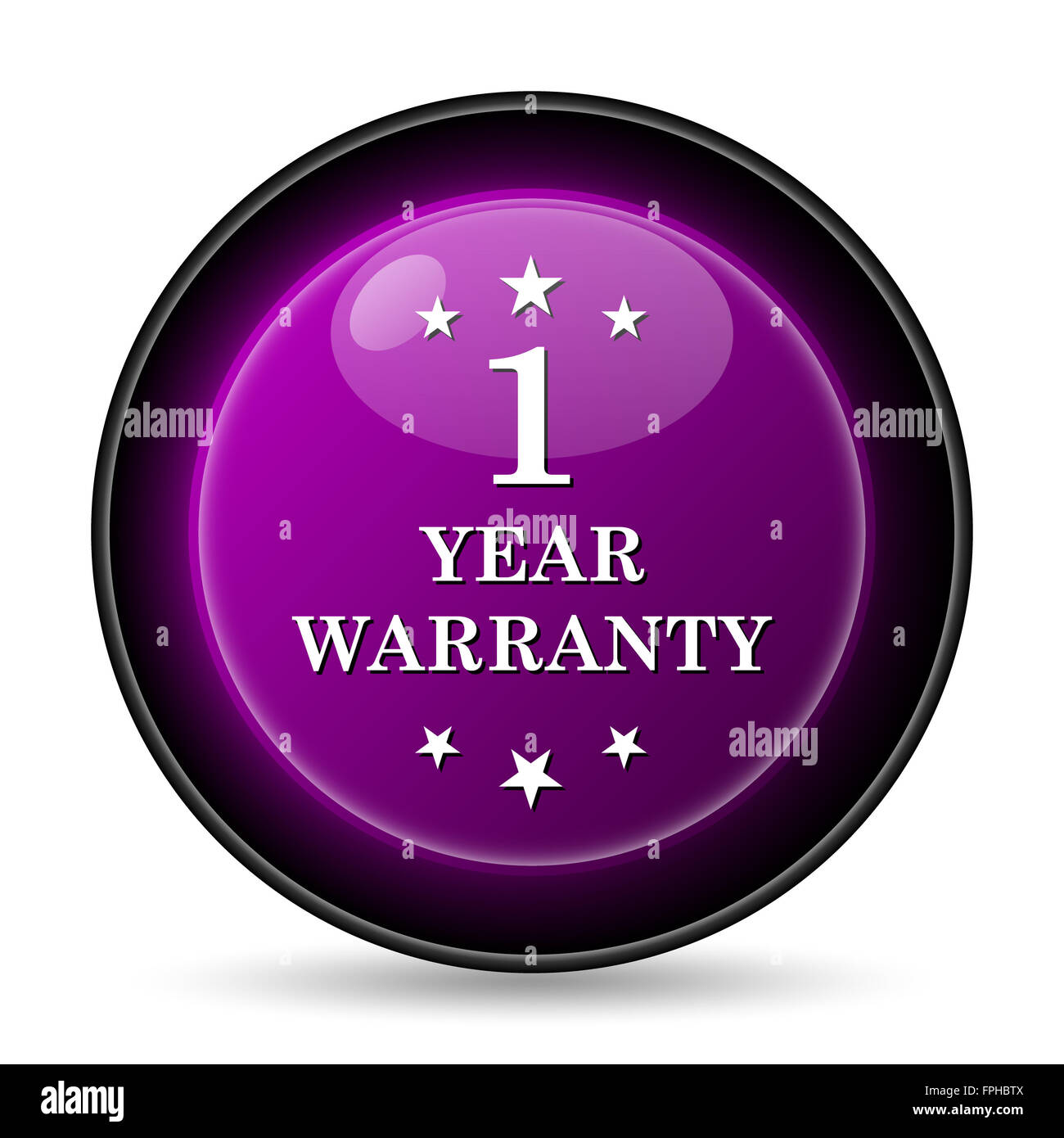 1 year warranty icon. Internet button on white background Stock Photo ...