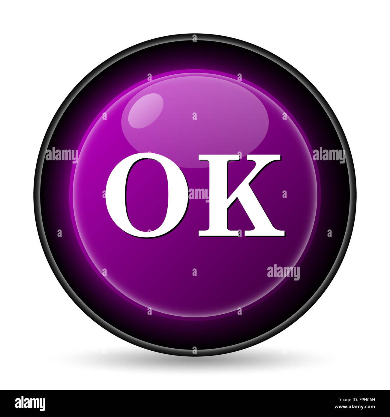OK icon. Internet button on white background Stock Photo - Alamy