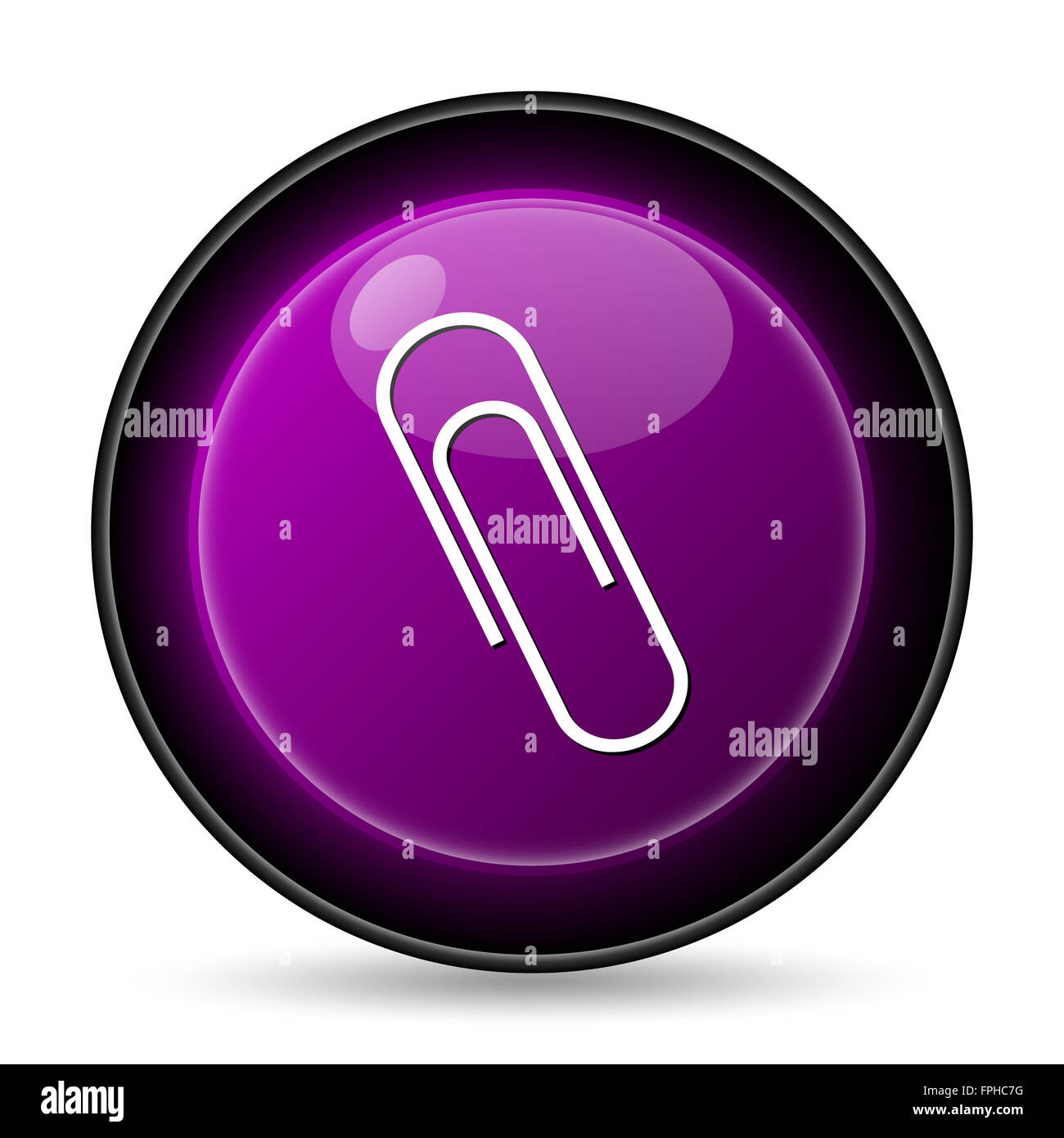 Paperclip icon. Internet button on white background Stock Photo - Alamy