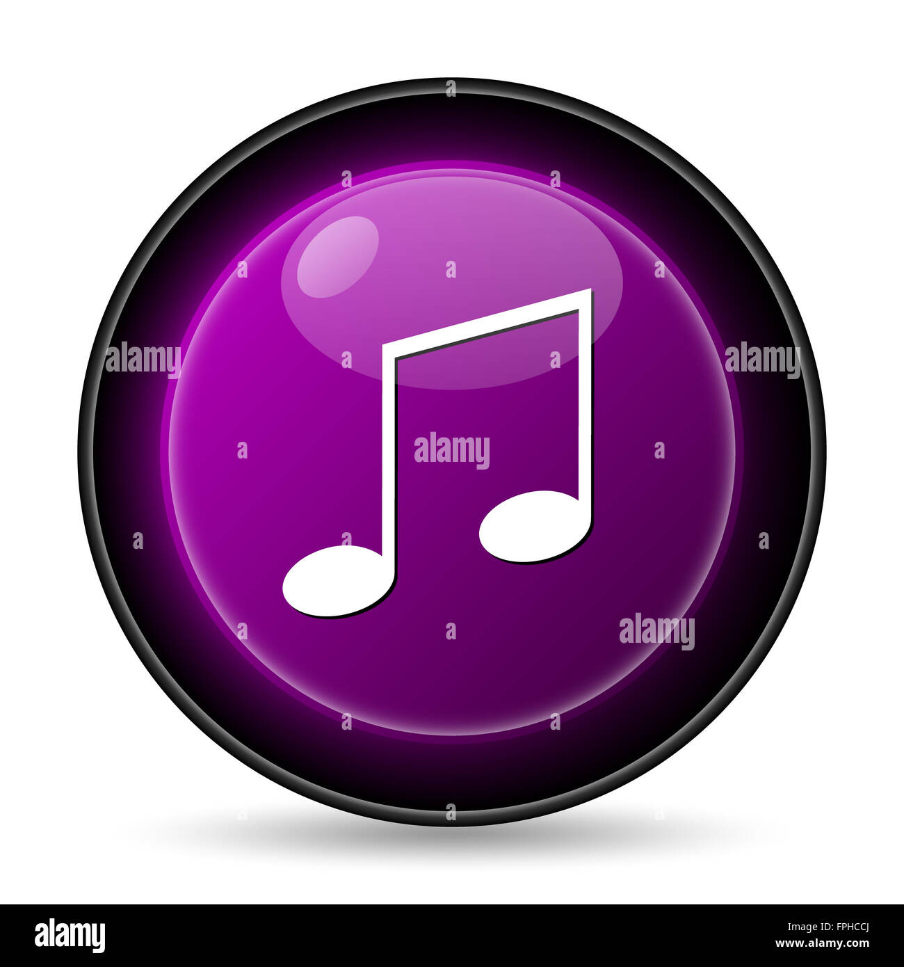 Music icon. Internet button on white background Stock Photo - Alamy