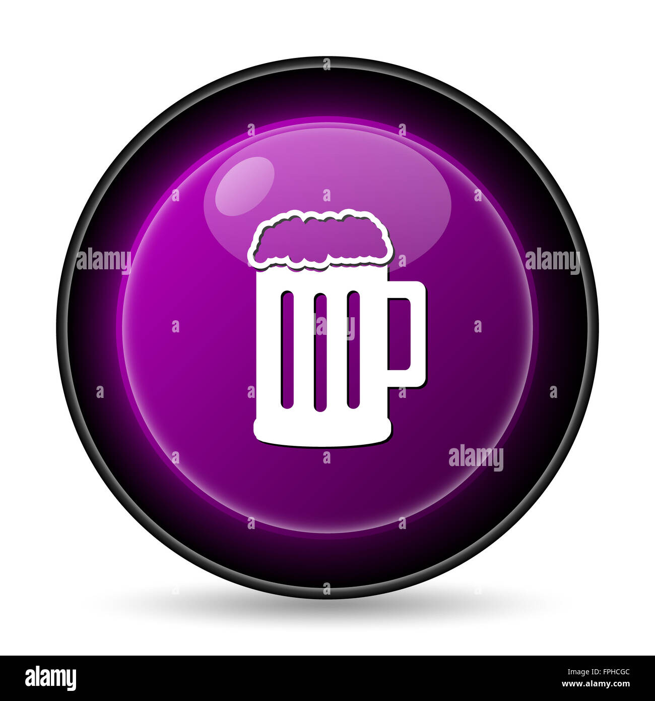 Beer icon. Internet button on white background Stock Photo - Alamy