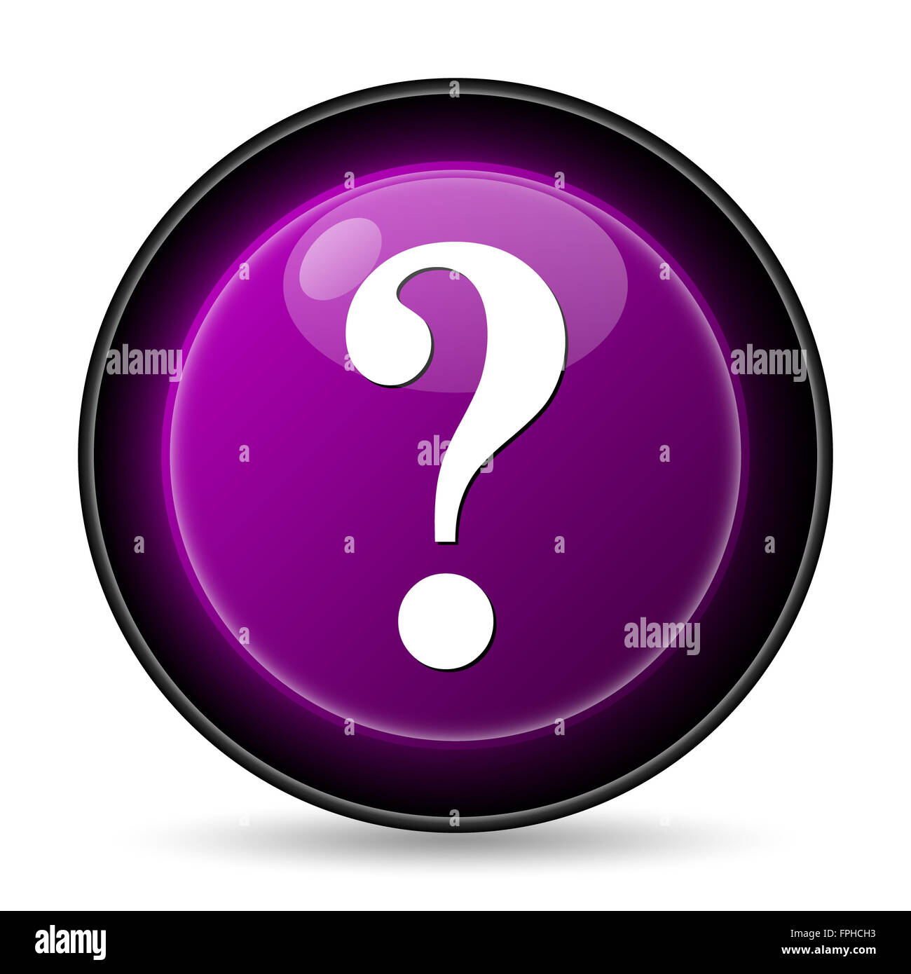 Question mark icon. Internet button on white background Stock Photo - Alamy