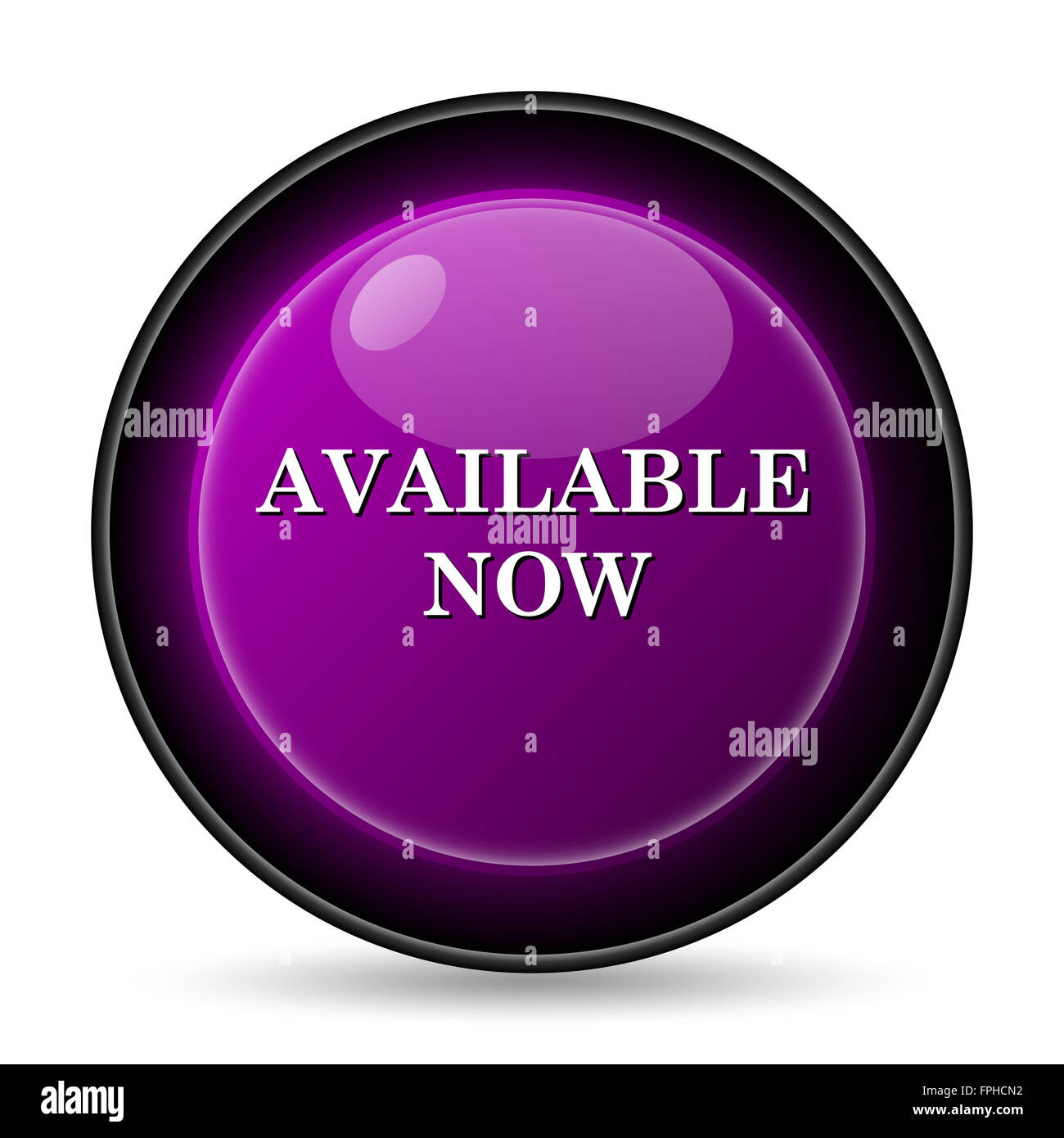 Available now icon. Internet button on white background Stock Photo - Alamy