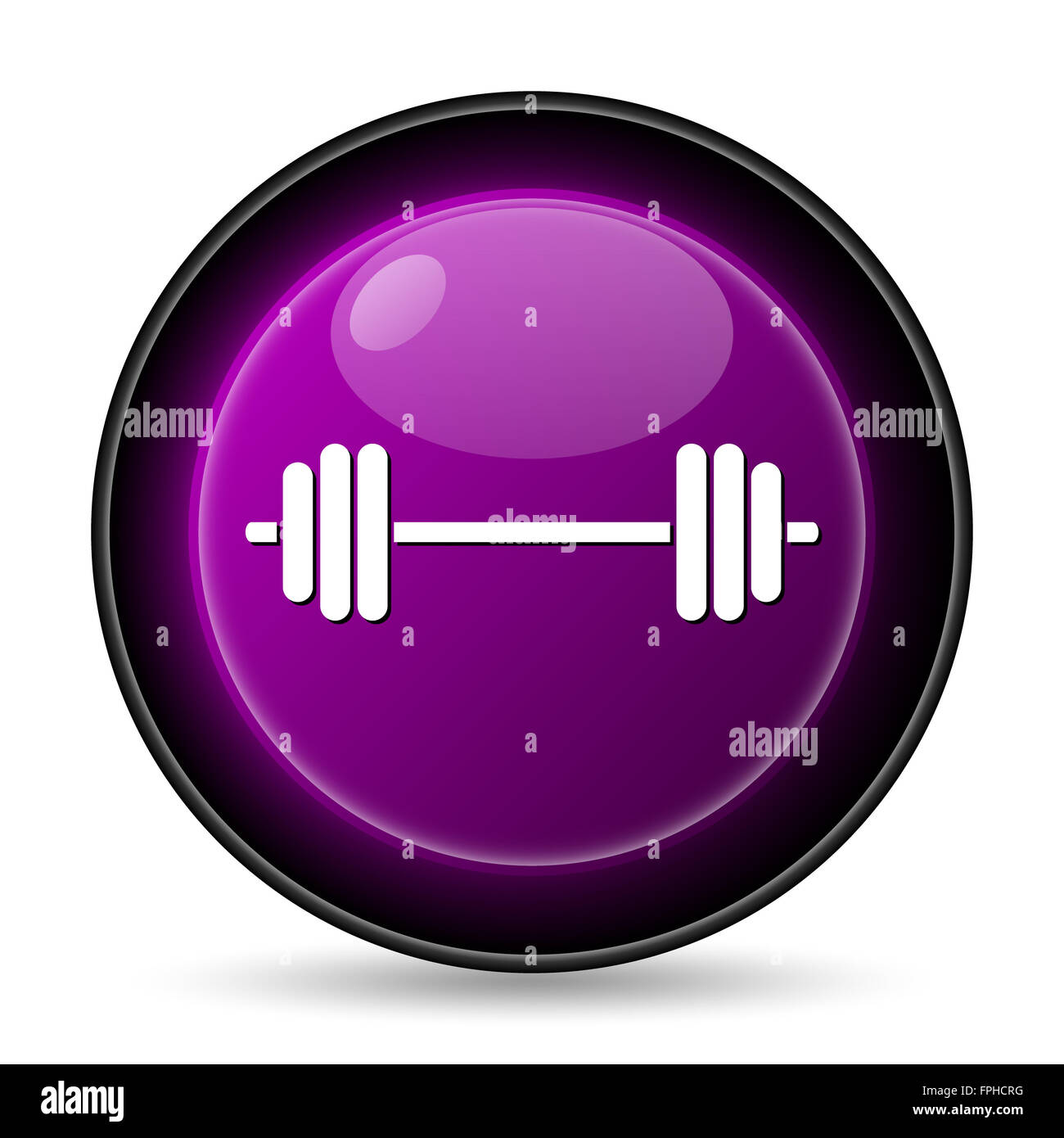 Weightlifting icon. button on white background Stock Photo Alamy