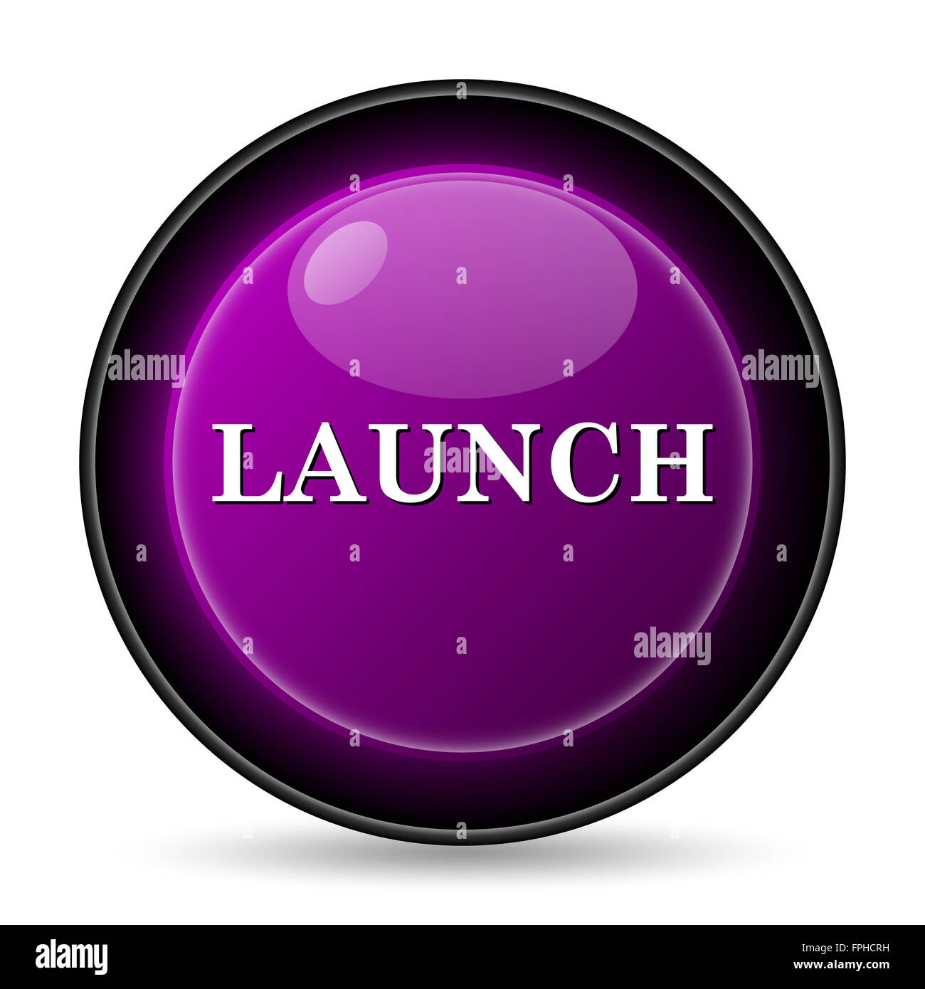 Launch icon. Internet button on white background Stock Photo - Alamy