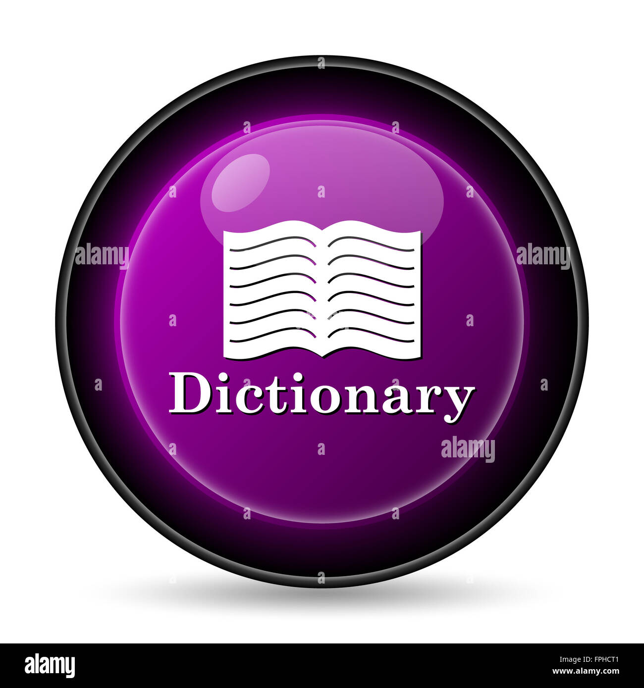 Dictionary icon. Internet button on white background Stock Photo - Alamy