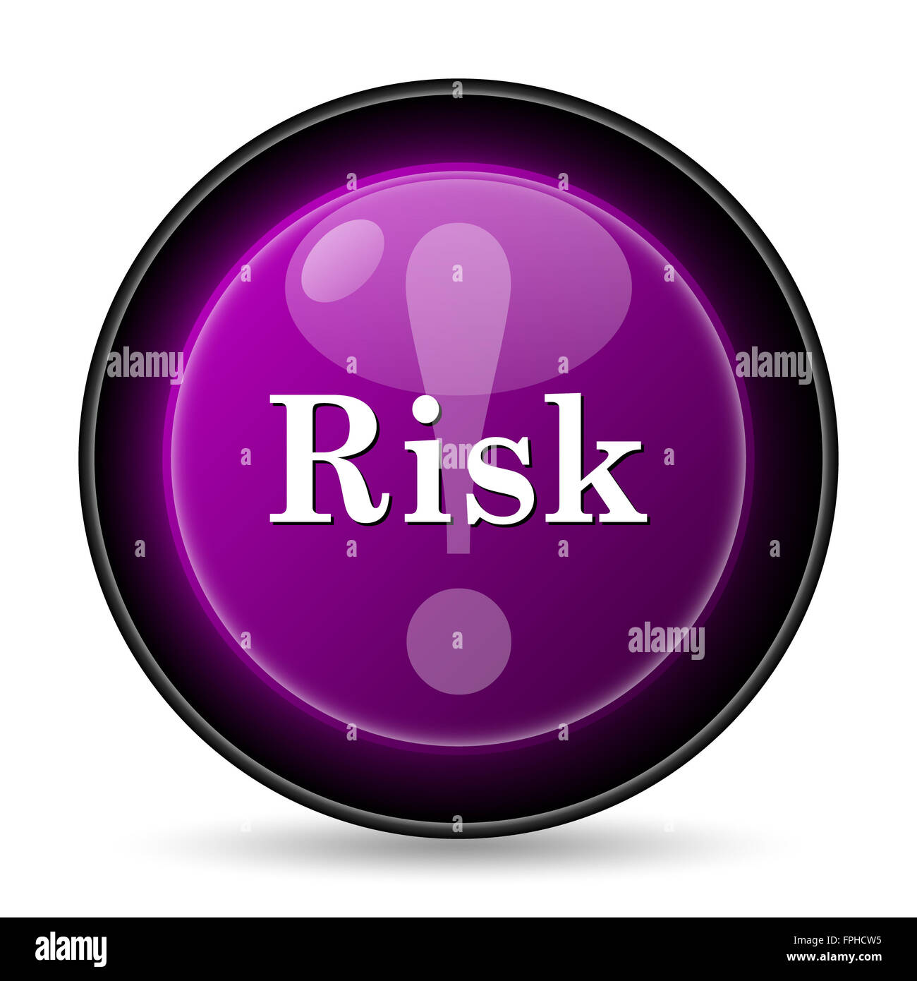 Risk icon. Internet button on white background Stock Photo - Alamy