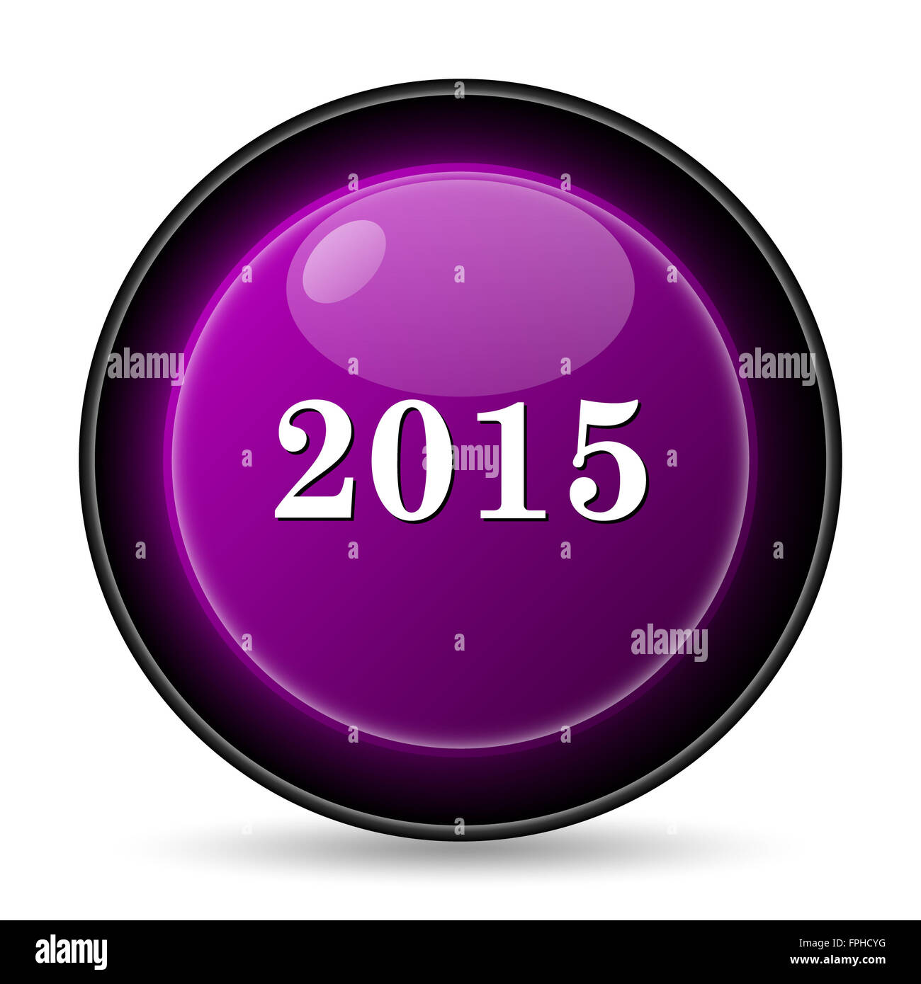 Year 2015 icon. Internet button on white background Stock Photo - Alamy