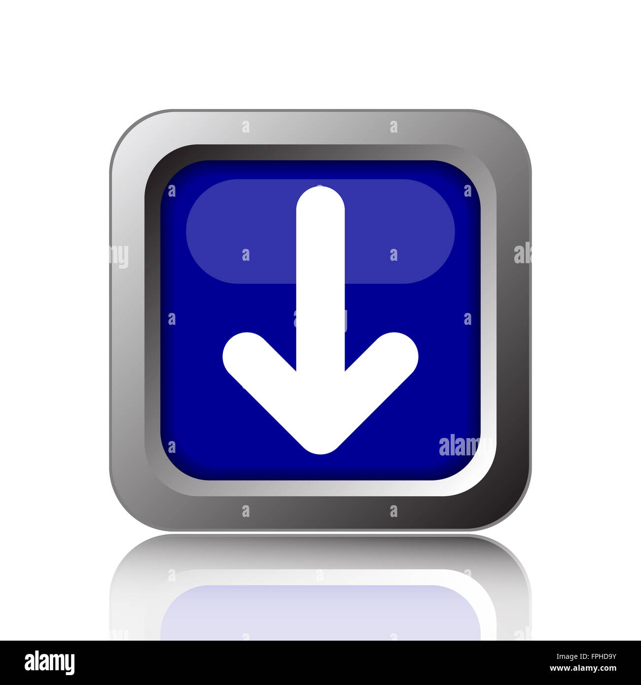 Down arrow icon. Internet button on white background Stock Photo - Alamy