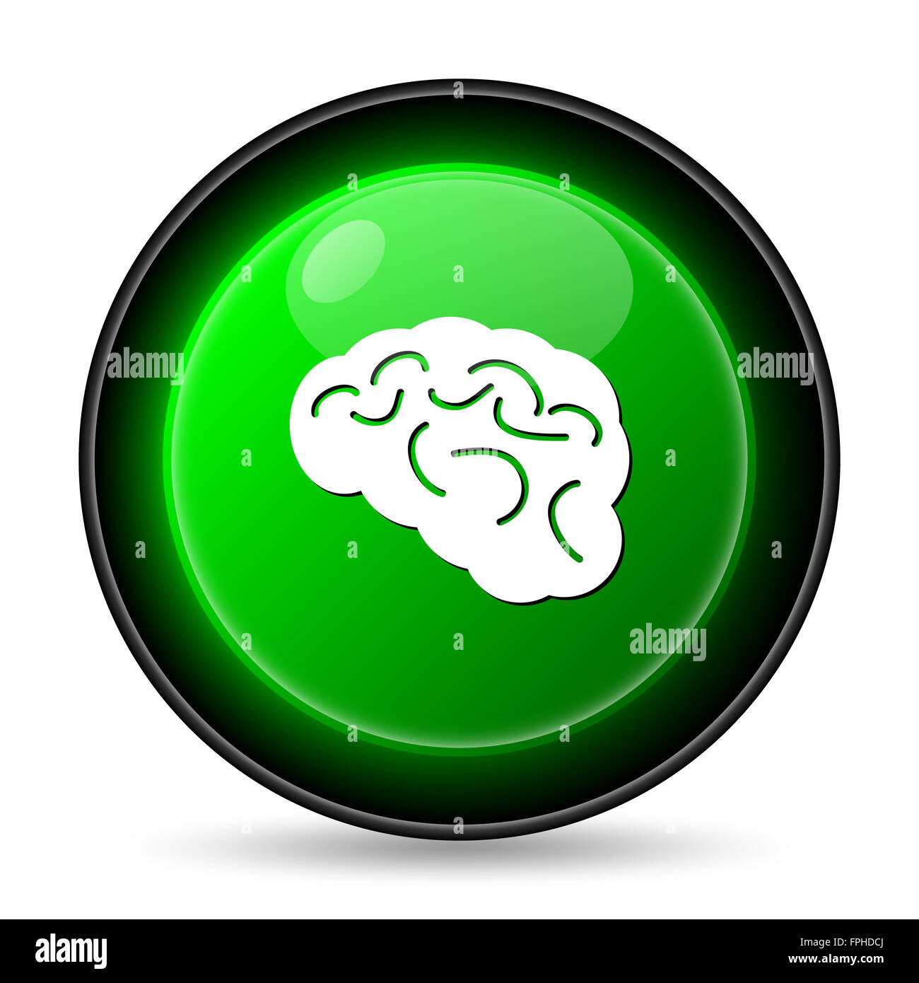 Brain icon. Internet button on white background Stock Photo - Alamy