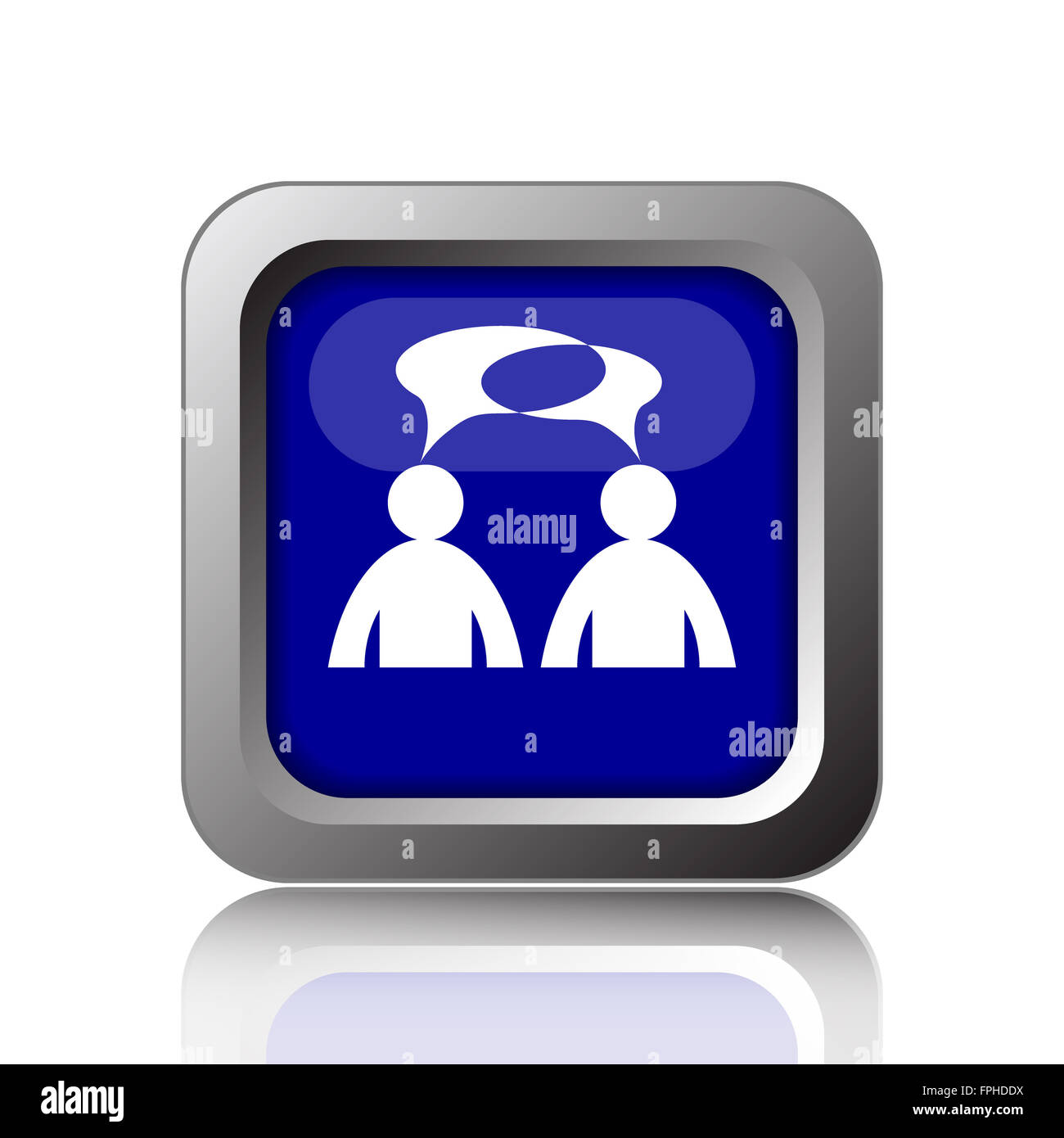 Comments icon. Internet button on white background. - men with bubbles ...
