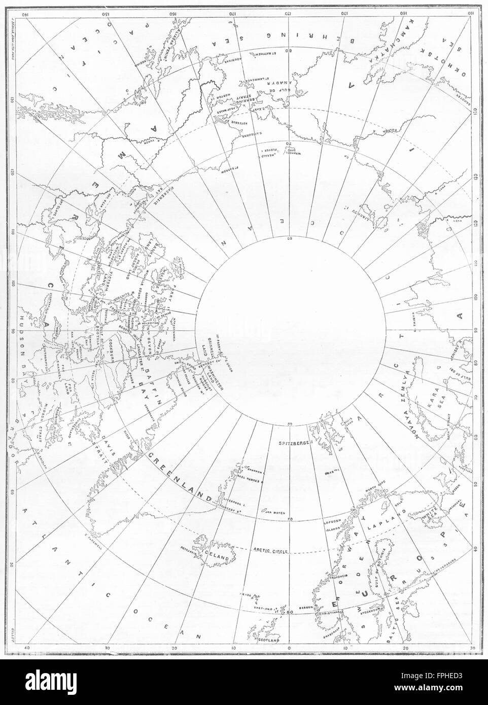 NORTH POLAR REGIONS: Map, 1880 Stock Photo