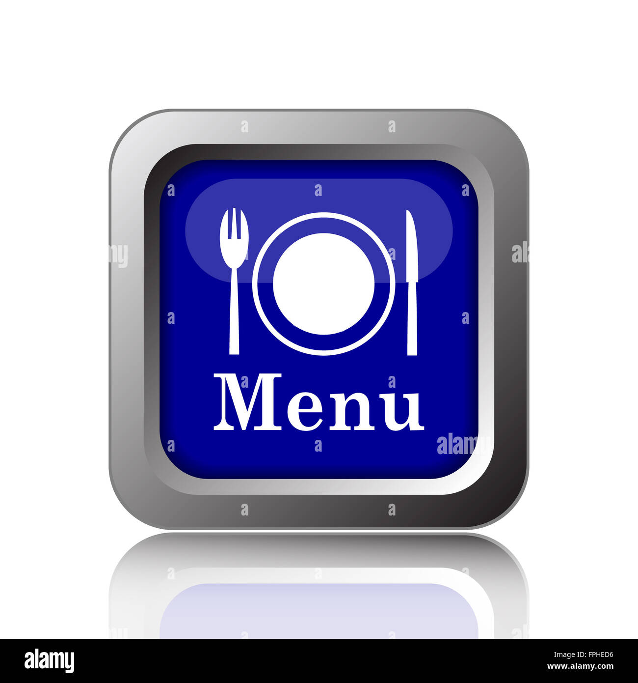 Menu icon. Internet button on white background Stock Photo - Alamy