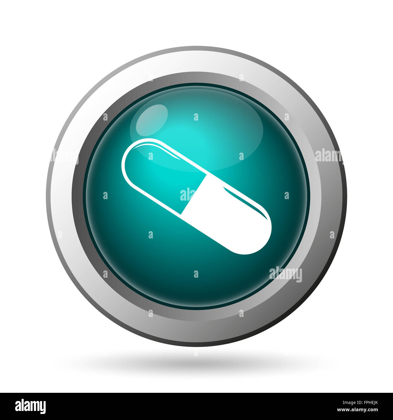 Pill icon. Internet button on white background Stock Photo - Alamy