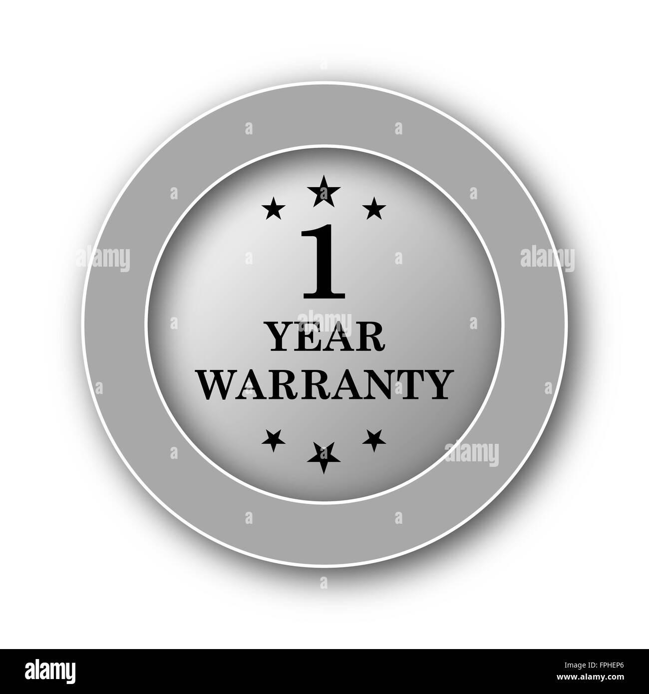 1 year warranty icon. Internet button on white background Stock Photo ...