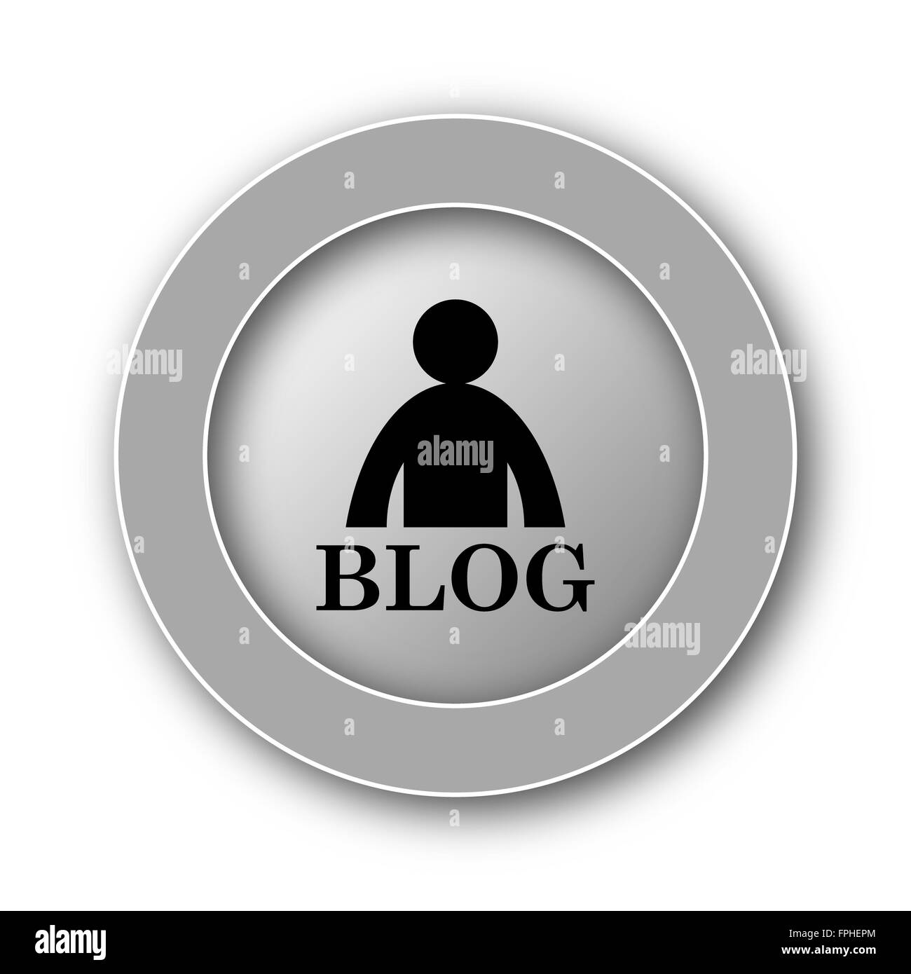 Blog icon. Internet button on white background Stock Photo - Alamy
