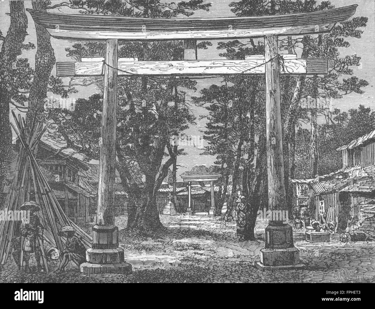 Japan Tori Or Holy Gate Ave Of Temple Benten Antique Print Japan Tori Or Holy Gate Ave Of Temple Benten Antique Print
