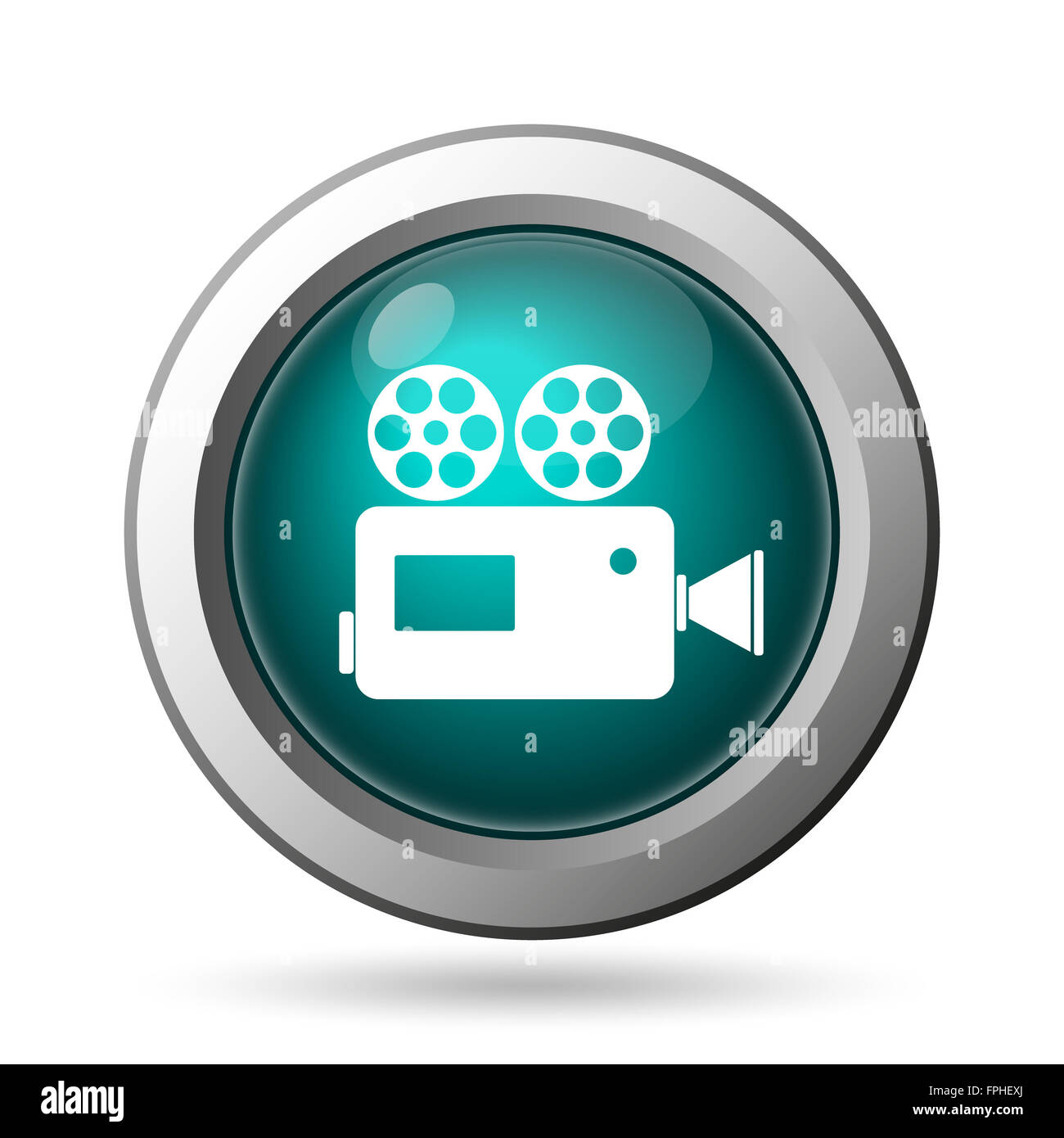 Video camera icon. Internet button on white background Stock Photo - Alamy