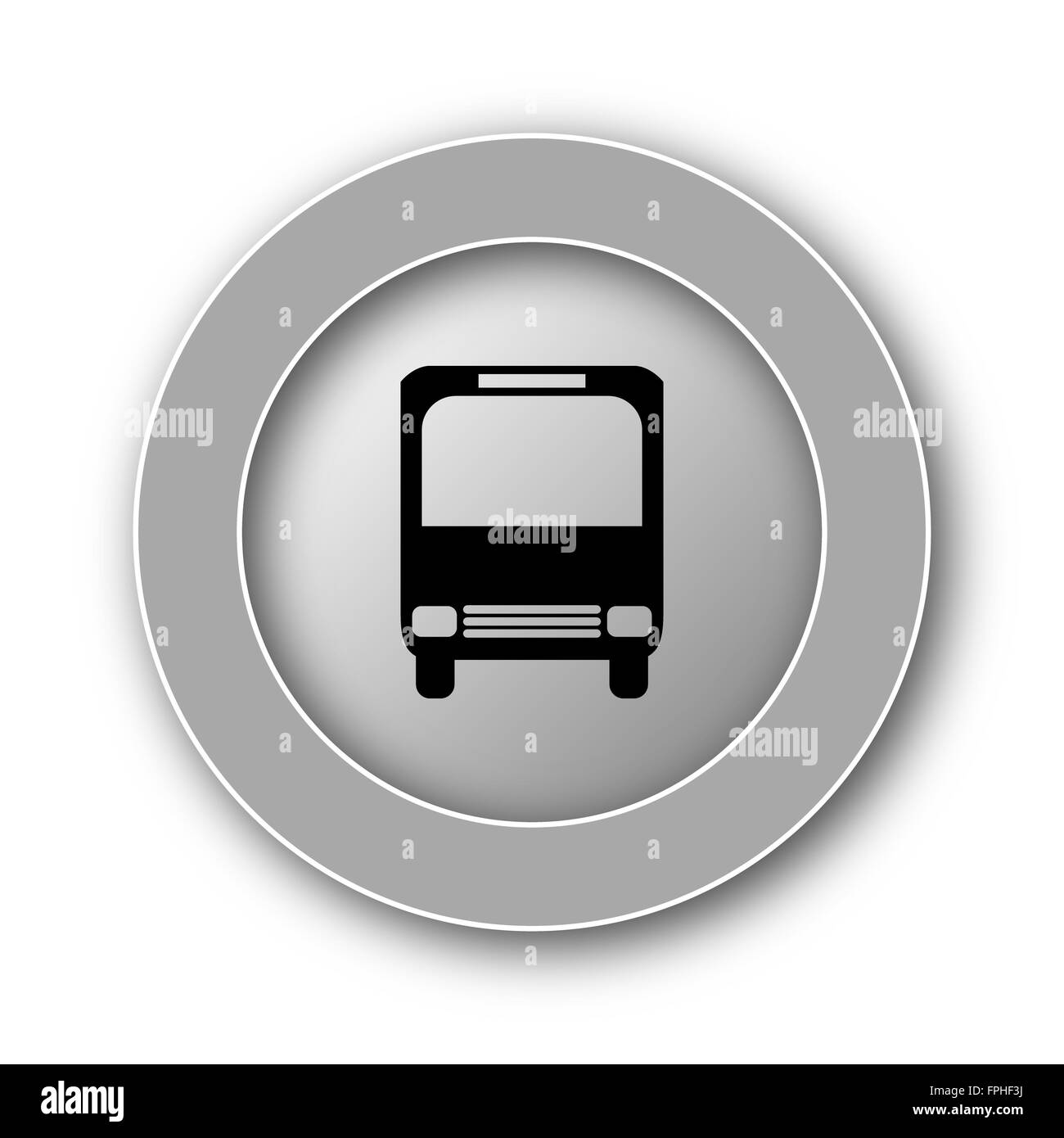 Bus icon. Internet button on white background Stock Photo - Alamy