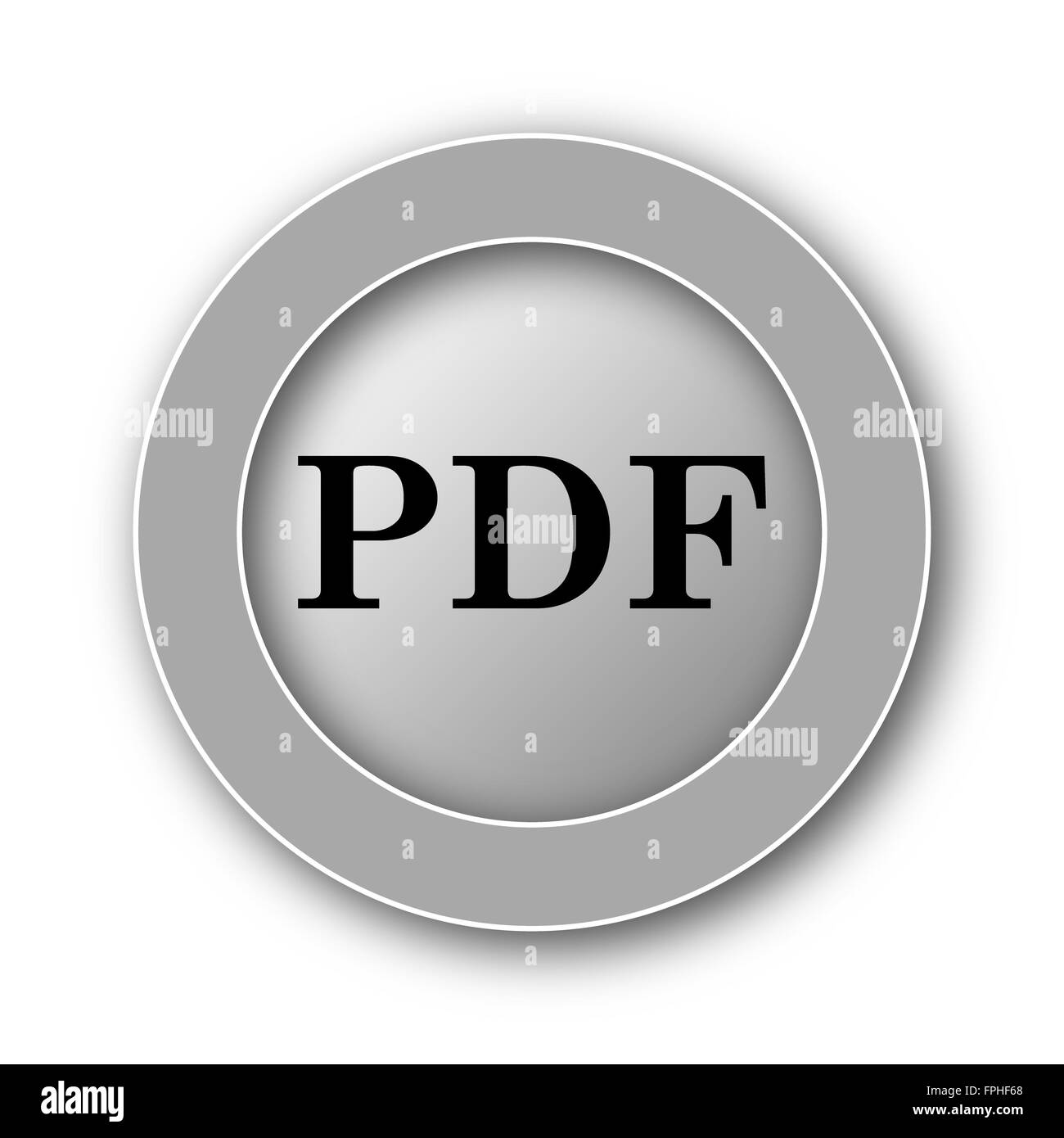 PDF icon. Internet button on white background Stock Photo - Alamy