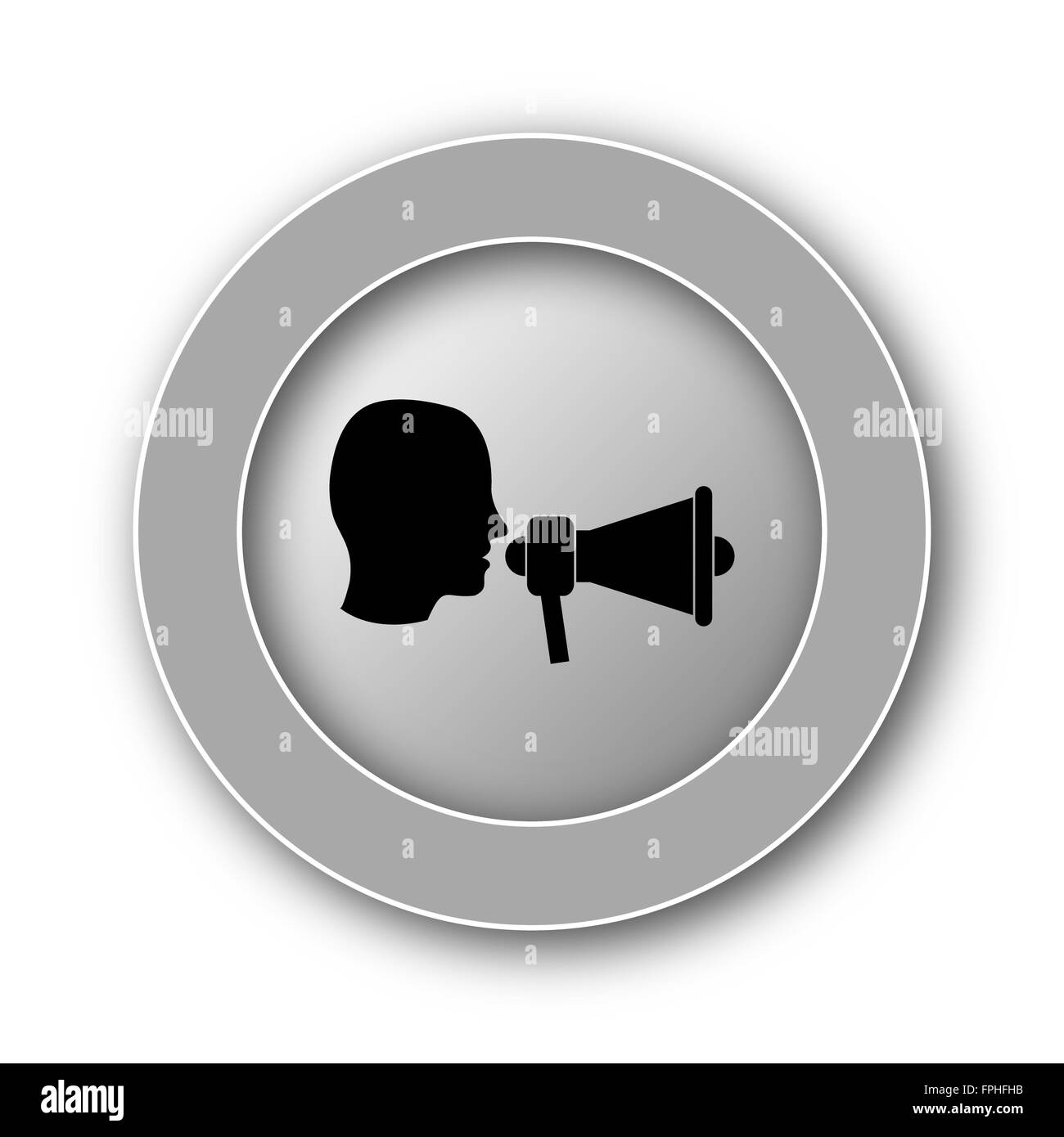 Megaphone icon. Internet button on white background Stock Photo - Alamy