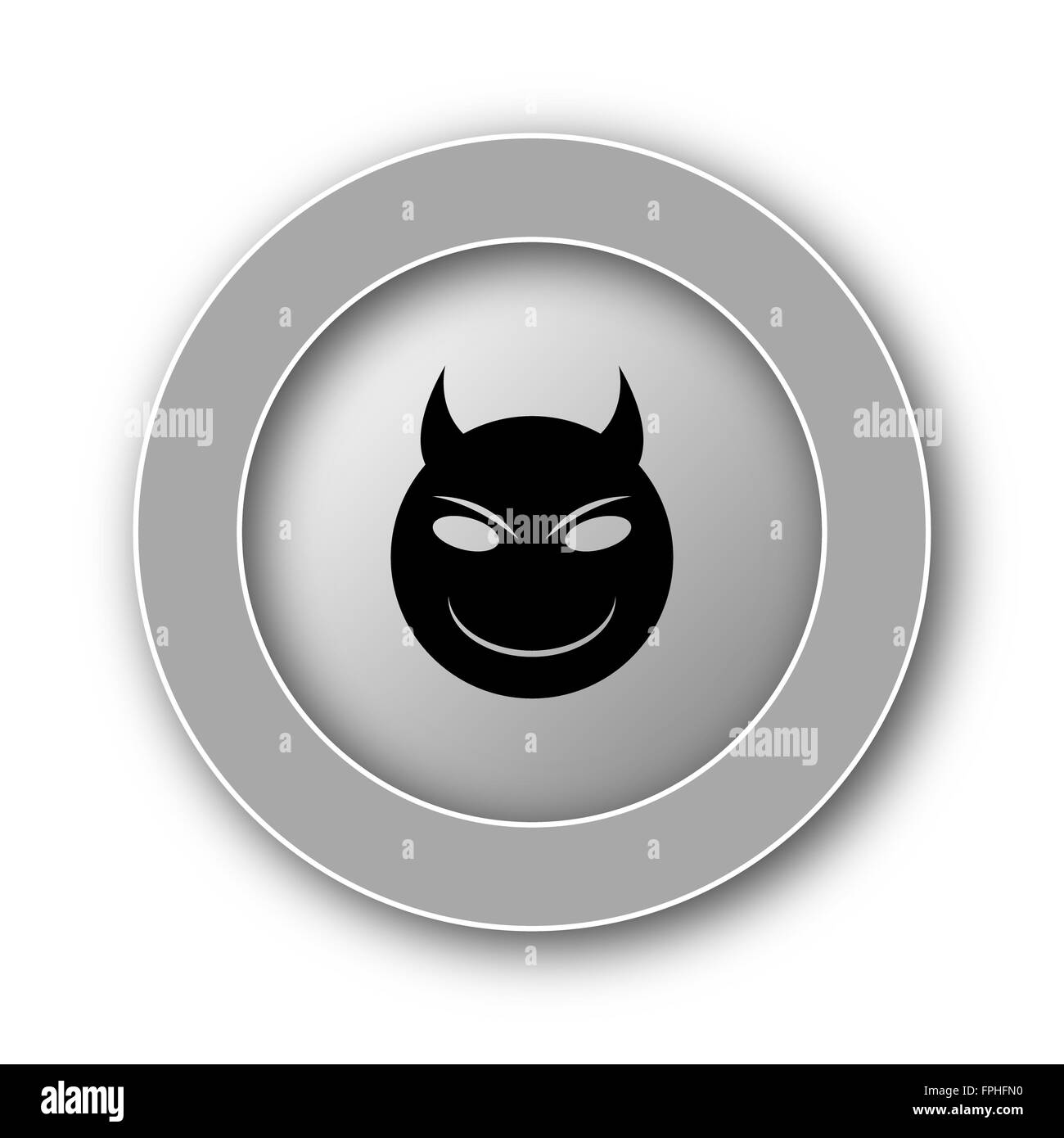 Evil icon. Internet button on white background Stock Photo - Alamy