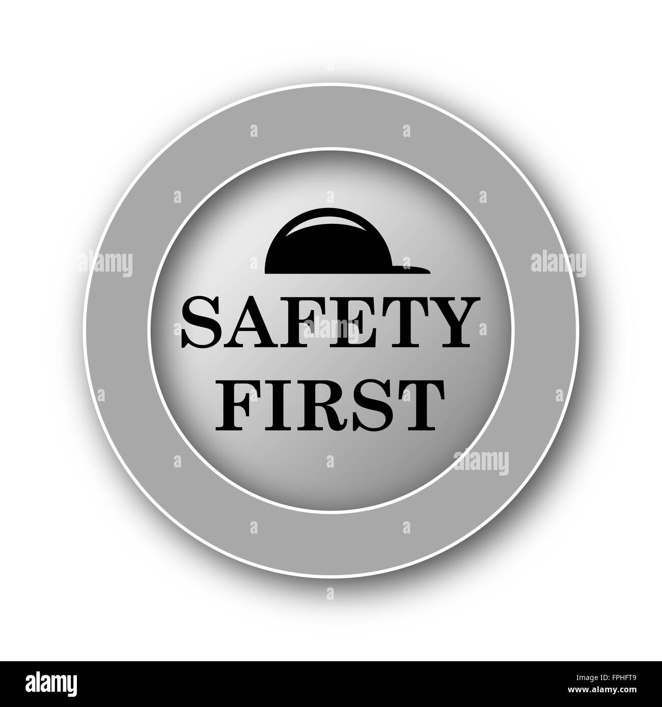 Safety first icon. Internet button on white background Stock Photo - Alamy