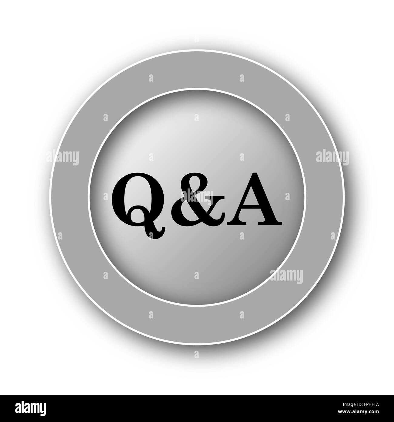 Q&A icon. Internet button on white background Stock Photo - Alamy