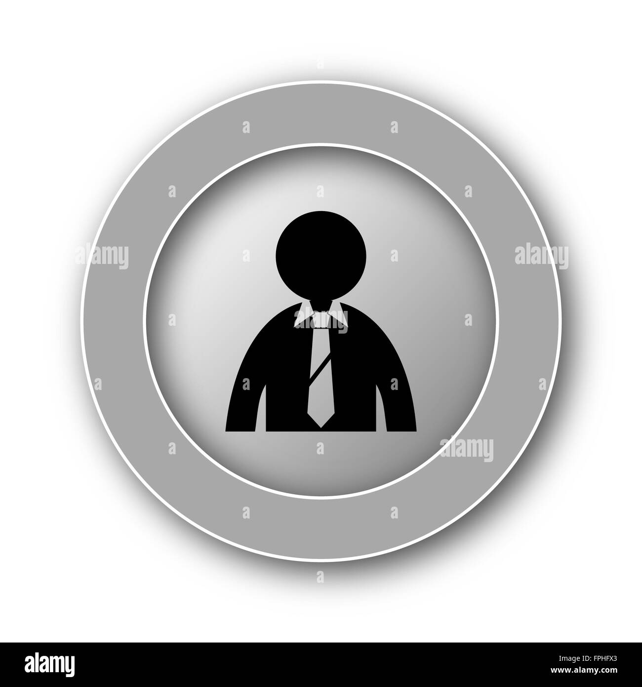 Business man icon. Internet button on white background Stock Photo - Alamy