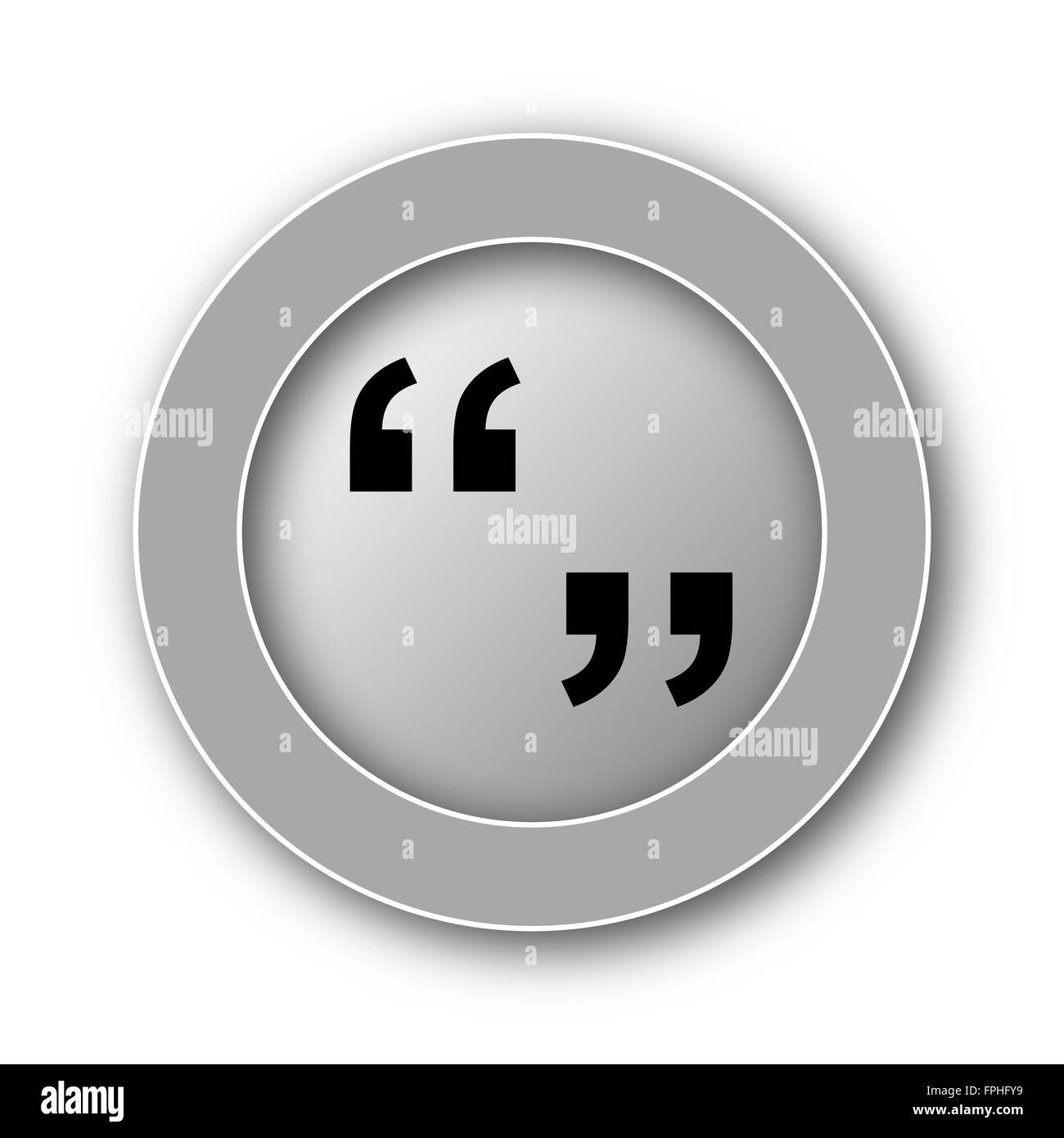 Quotation marks icon. Internet button on white background Stock Photo ...