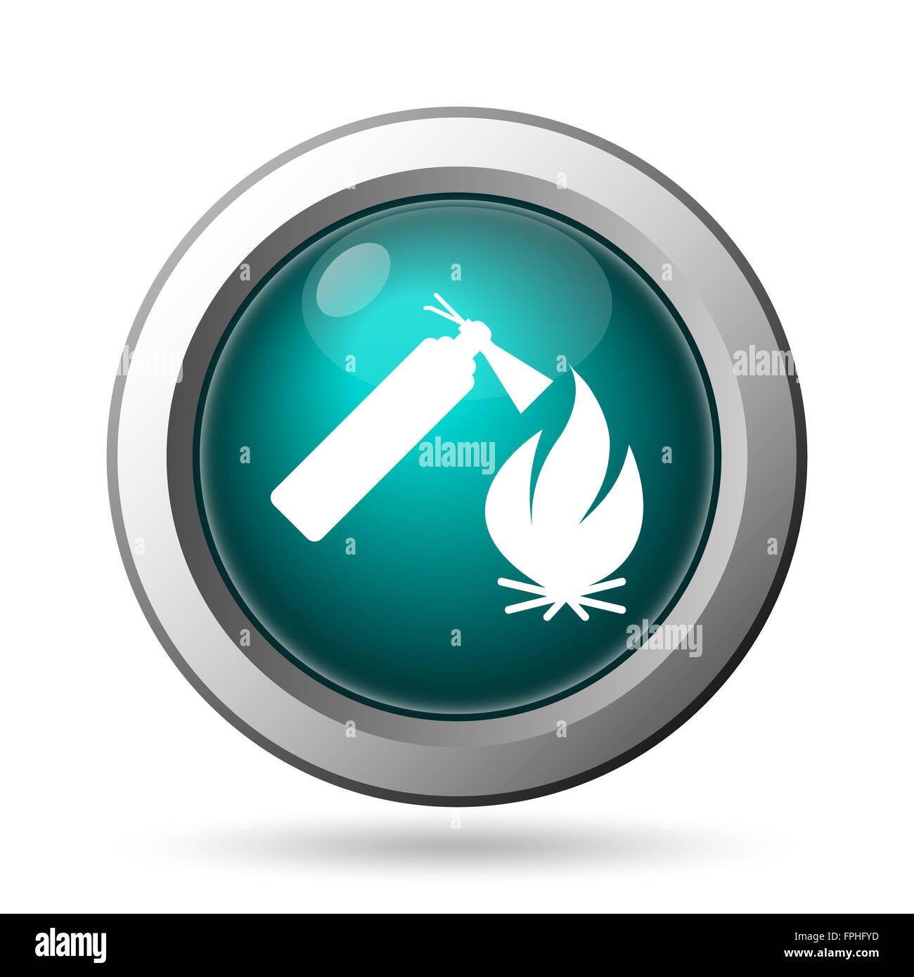 Fire icon. Internet button on white background Stock Photo - Alamy