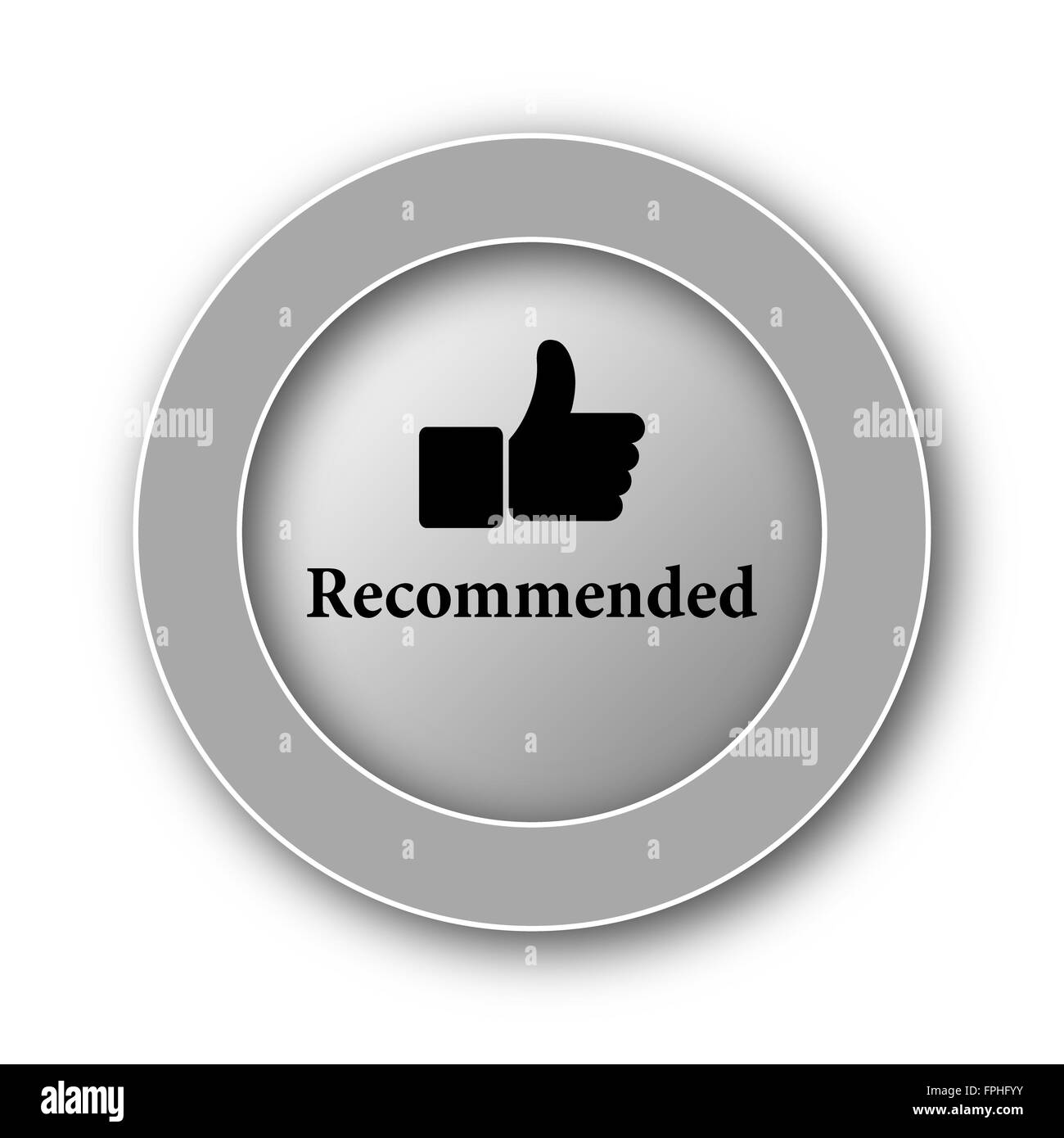 Recommended icon. Internet button on white background Stock Photo - Alamy