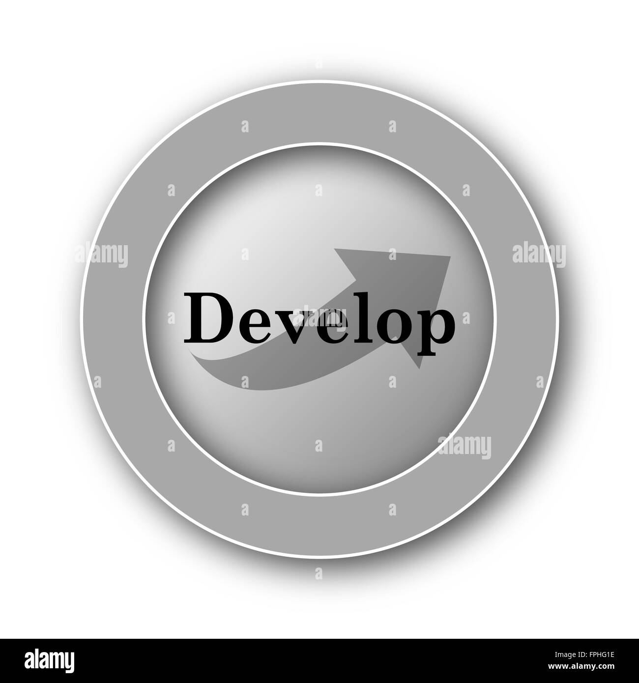 Develop icon. Internet button on white background Stock Photo - Alamy