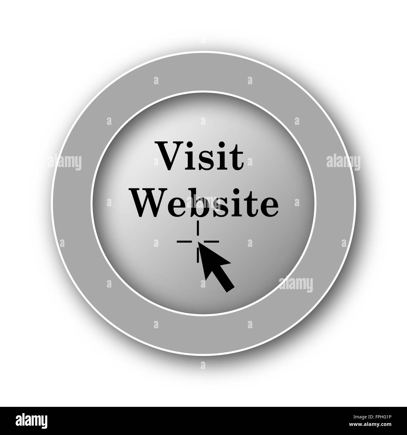 Visit website icon. Internet button on white background Stock Photo - Alamy