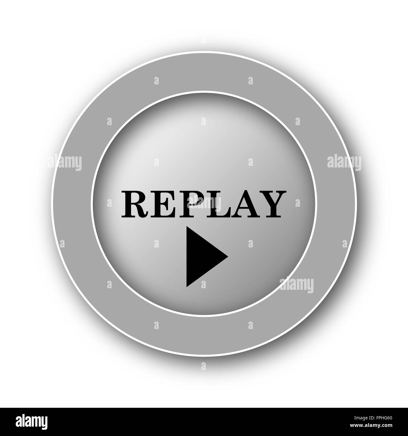 Replay icon. Internet button on white background Stock Photo - Alamy