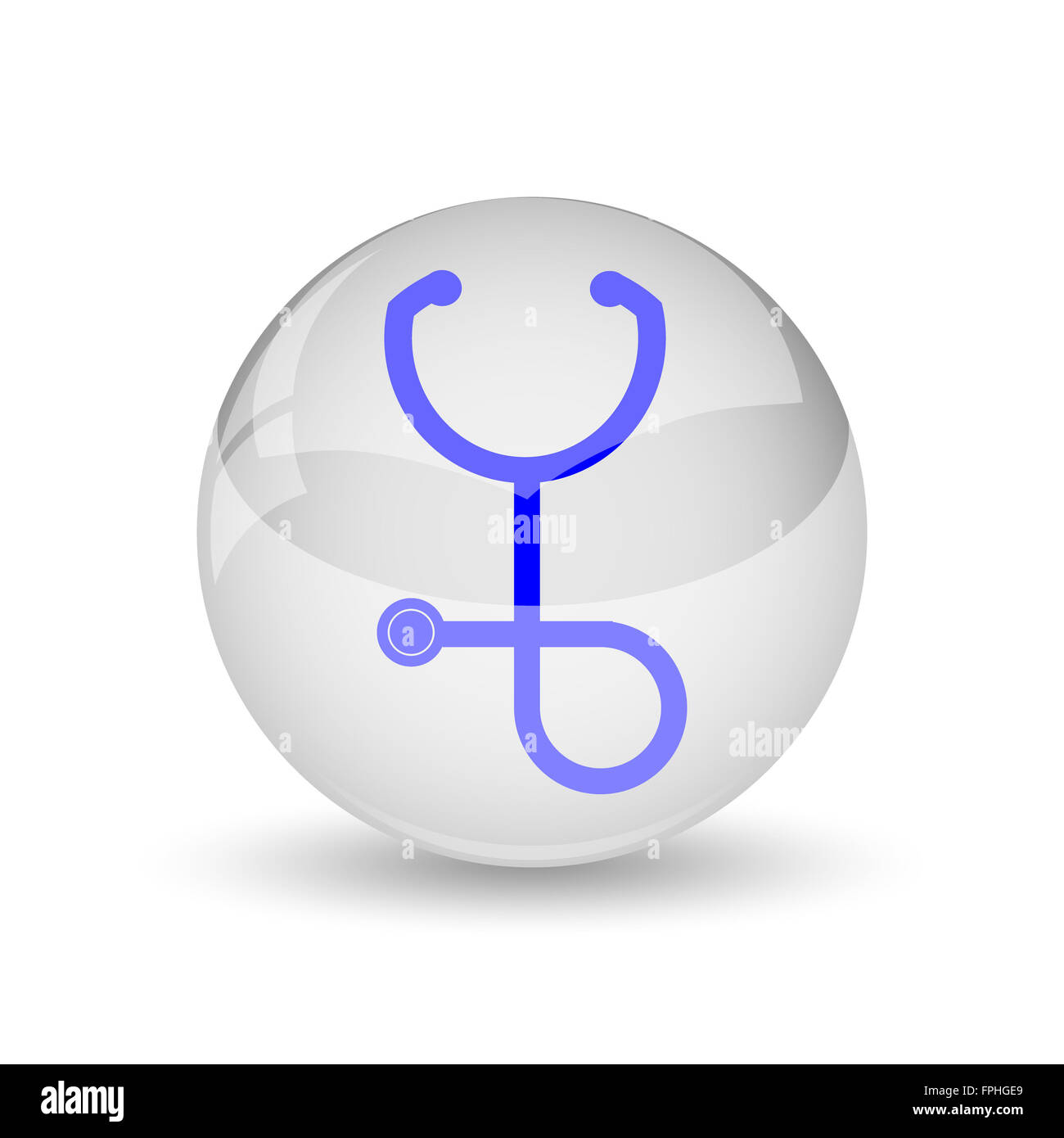 Stethoscope icon. Internet button on white background Stock Photo - Alamy