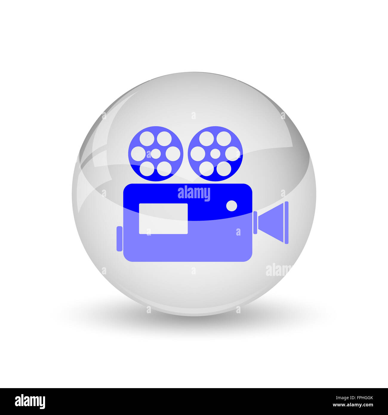 Video camera icon. Internet button on white background Stock Photo - Alamy