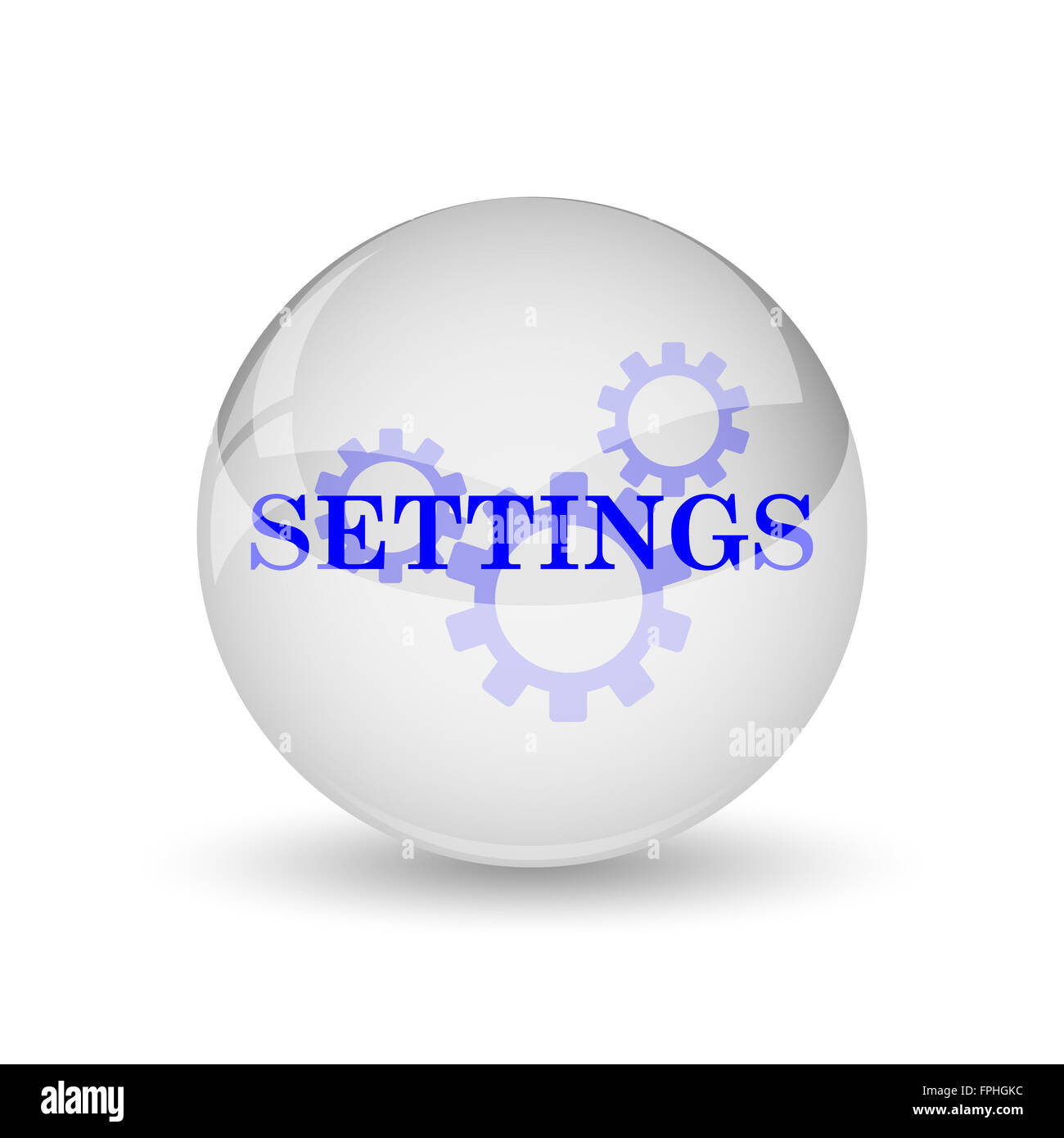 Settings icon. Internet button on white background Stock Photo - Alamy
