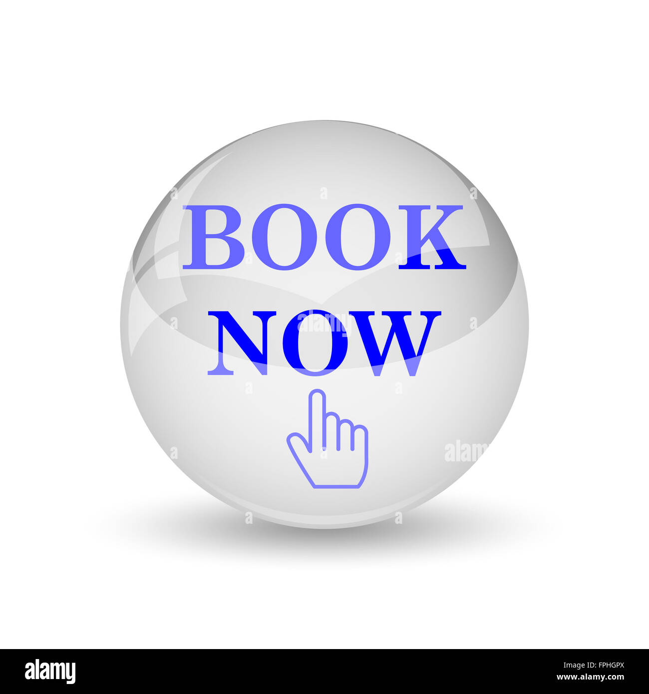 Book now icon. Internet button on white background Stock Photo - Alamy