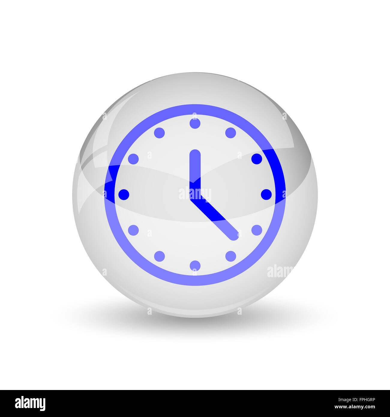 Clock icon. Internet button on white background Stock Photo - Alamy