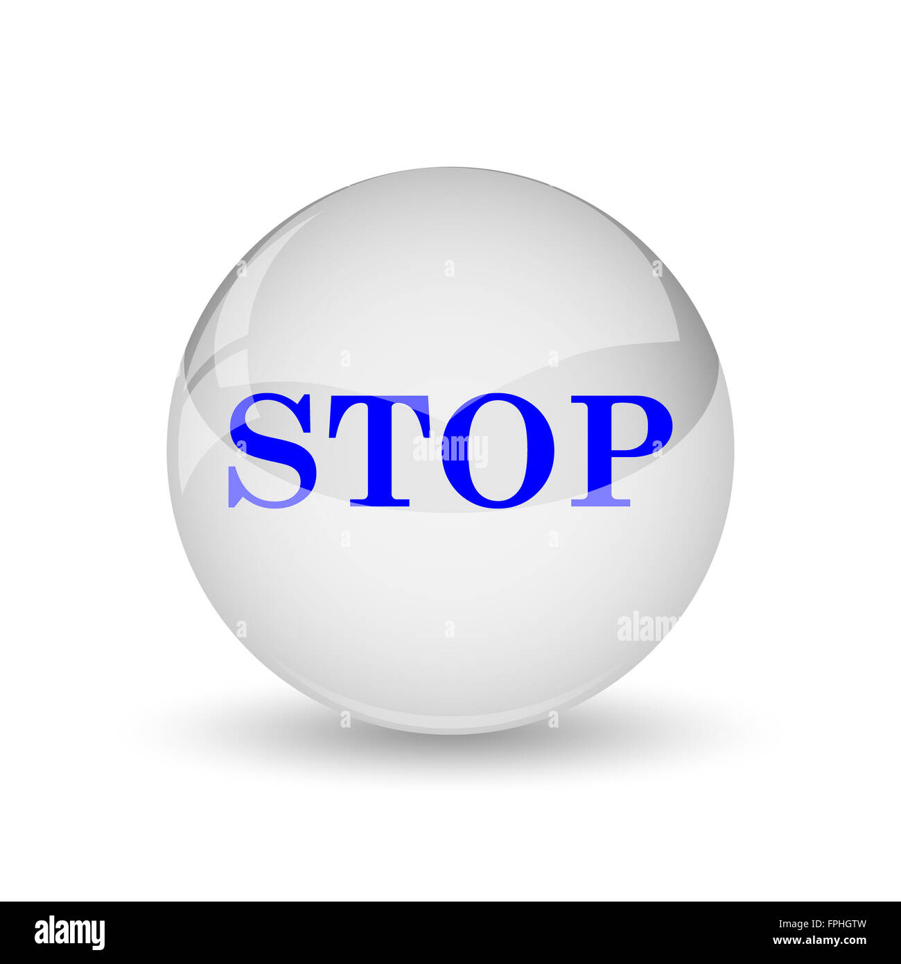 Stop icon. Internet button on white background Stock Photo - Alamy