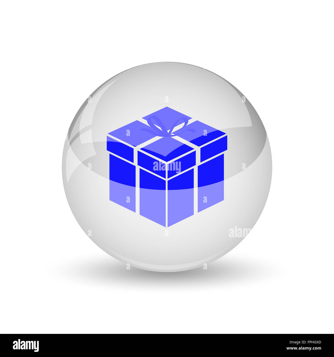 Gift icon. Internet button on white background Stock Photo - Alamy