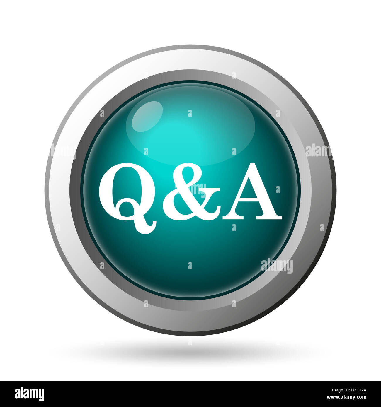 Q&A icon. Internet button on white background Stock Photo - Alamy