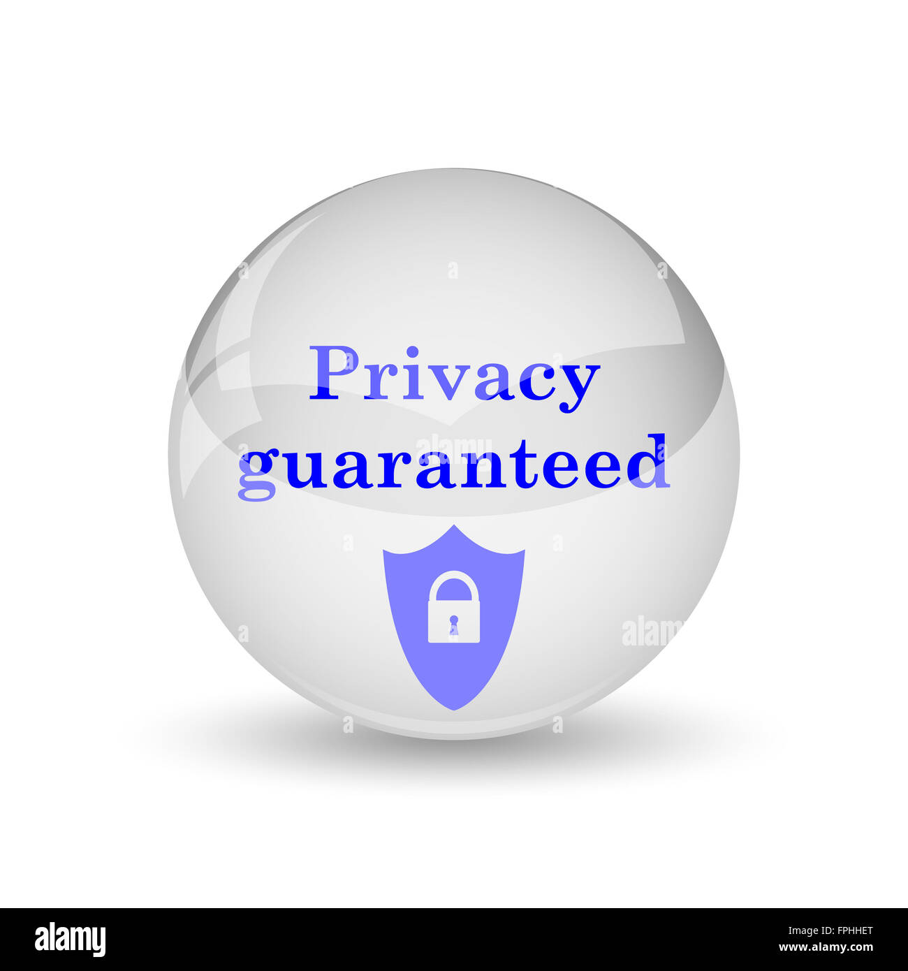 Privacy guaranteed icon. Internet button on white background Stock ...