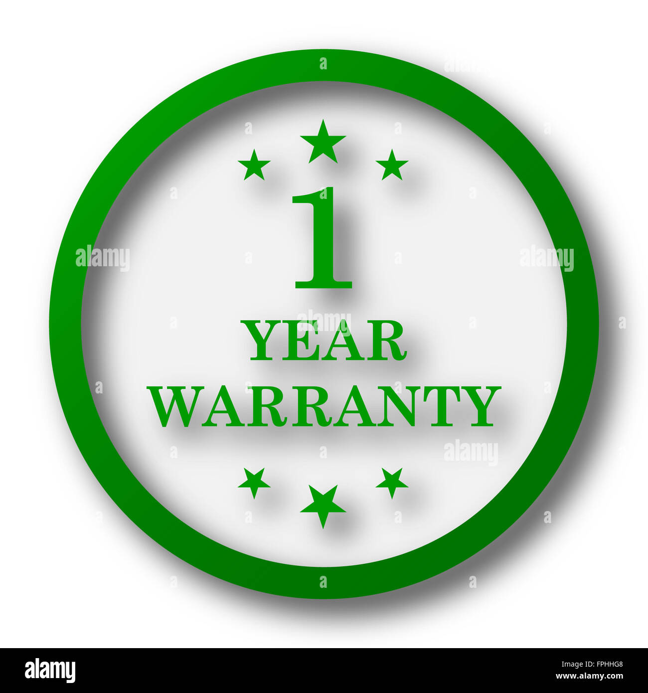 1 year warranty icon. Internet button on white background Stock Photo ...