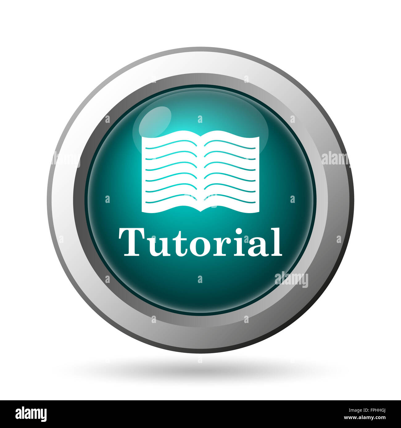 Tutorial icon. Internet button on white background Stock Photo - Alamy
