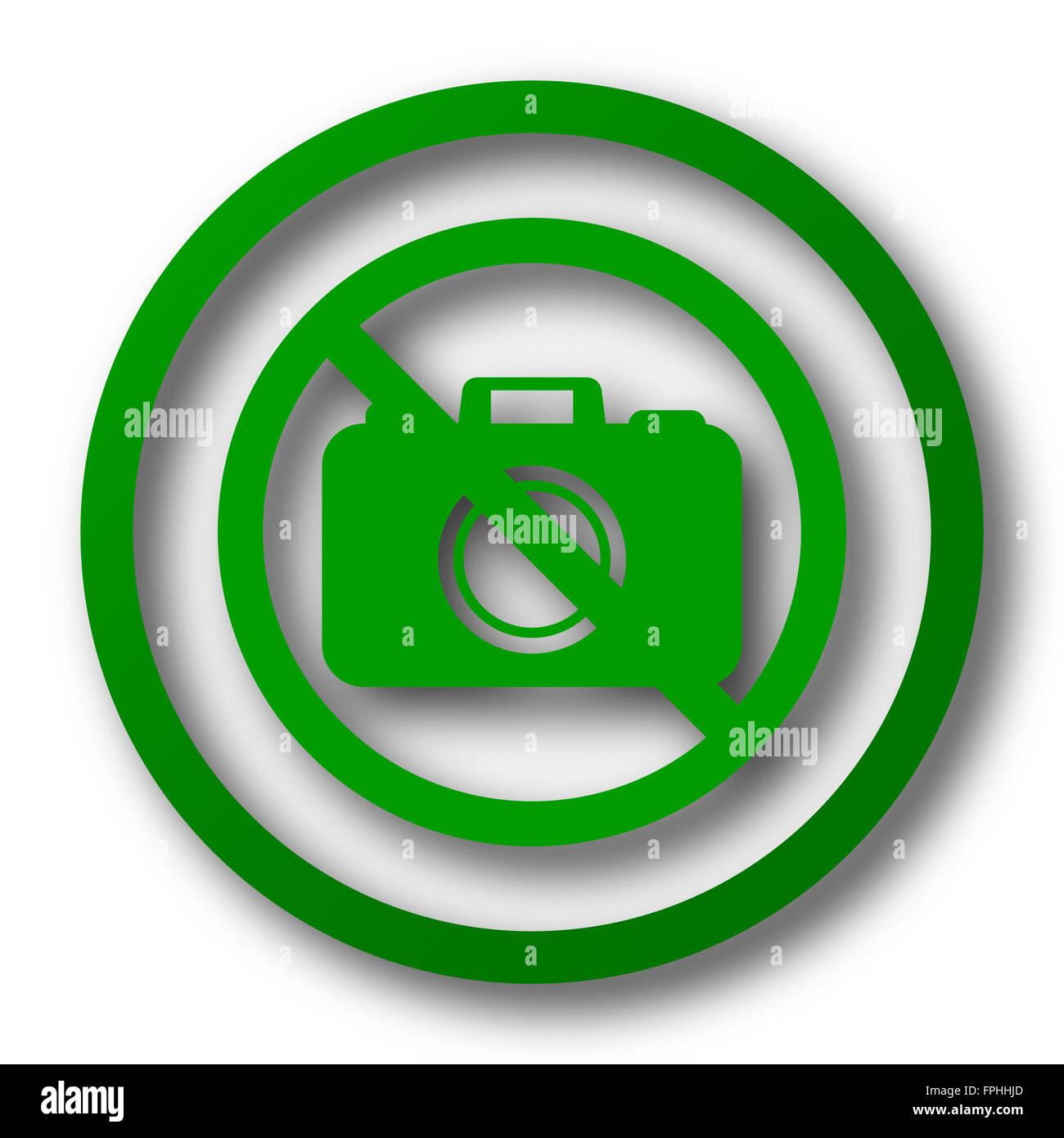 Forbidden camera icon. Internet button on white background Stock Photo ...